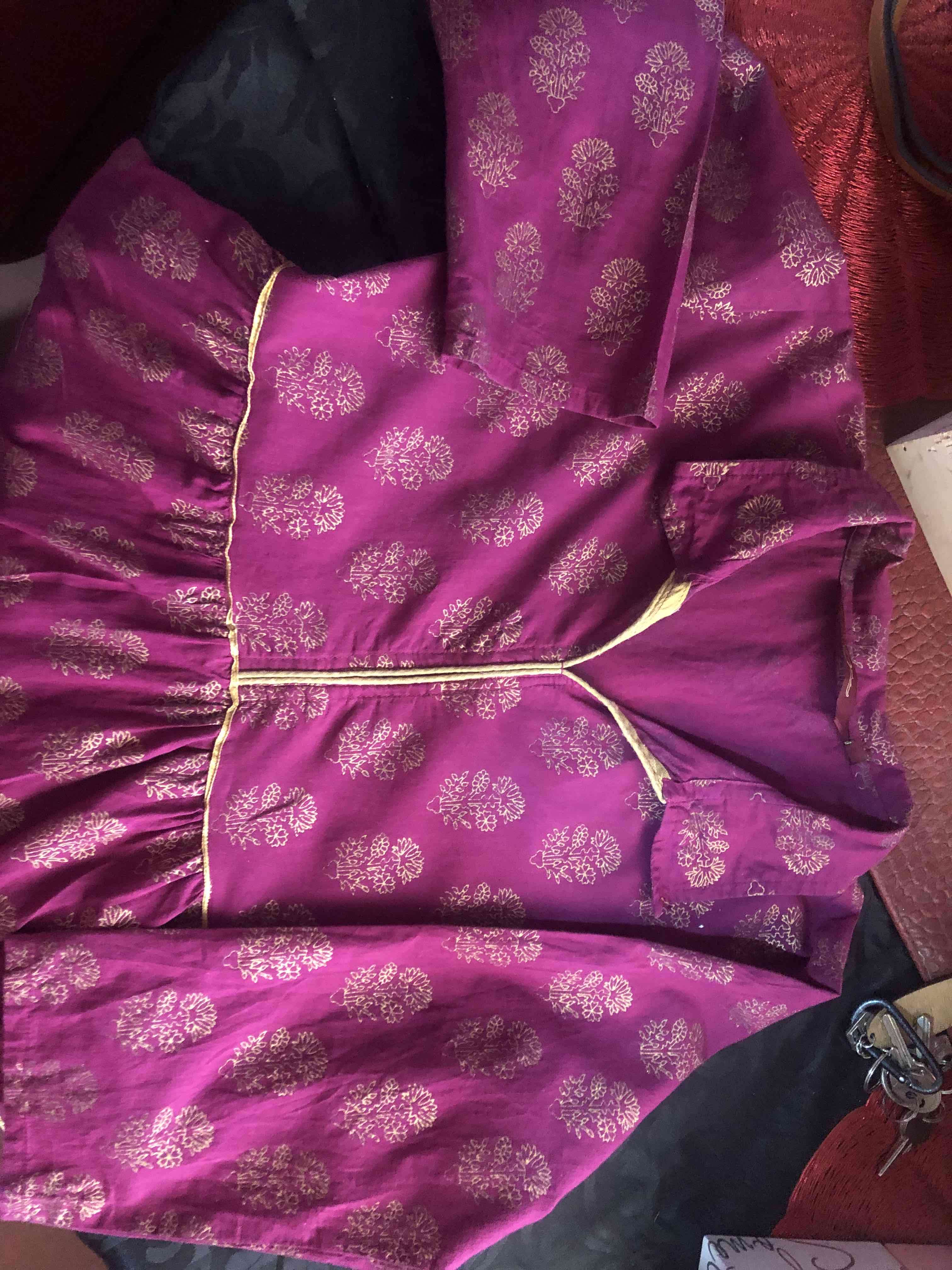 Vestido largo estampado burdeos - miniatura 3