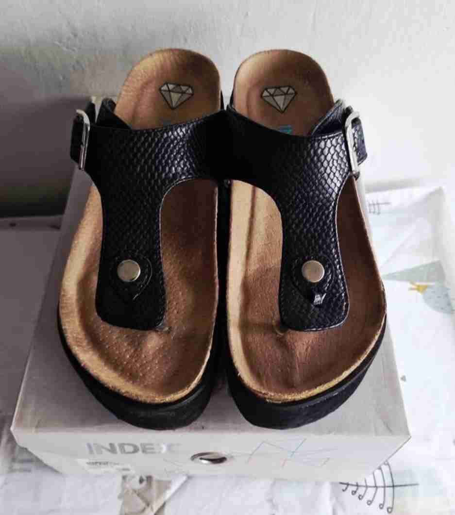 Sandalias negras con hebilla Marca Index 38