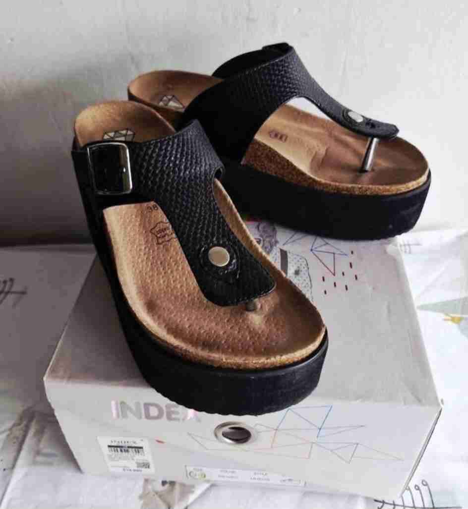 Sandalias negras con hebilla Marca Index 38 - miniatura 2