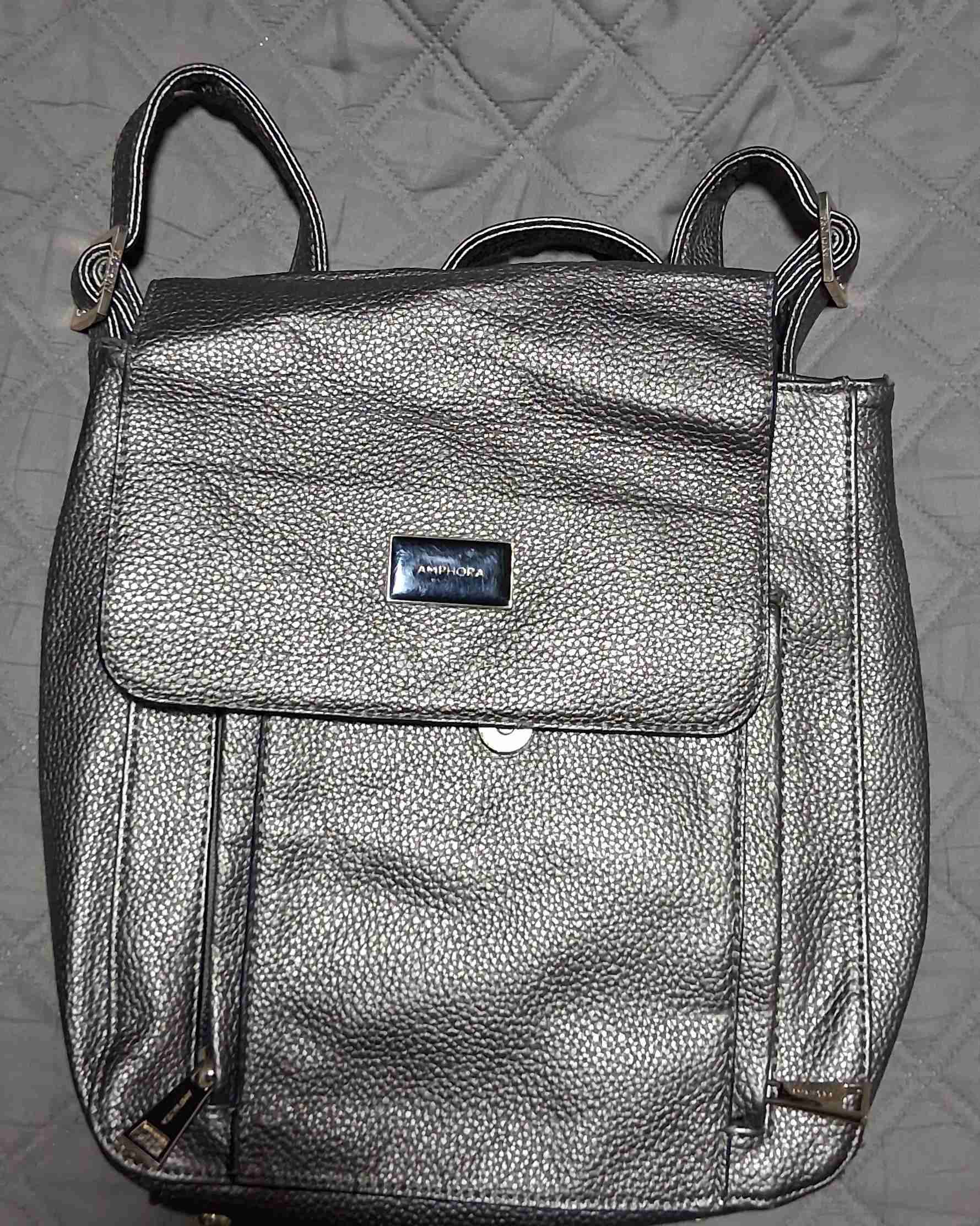 Mochila plateada Amphora