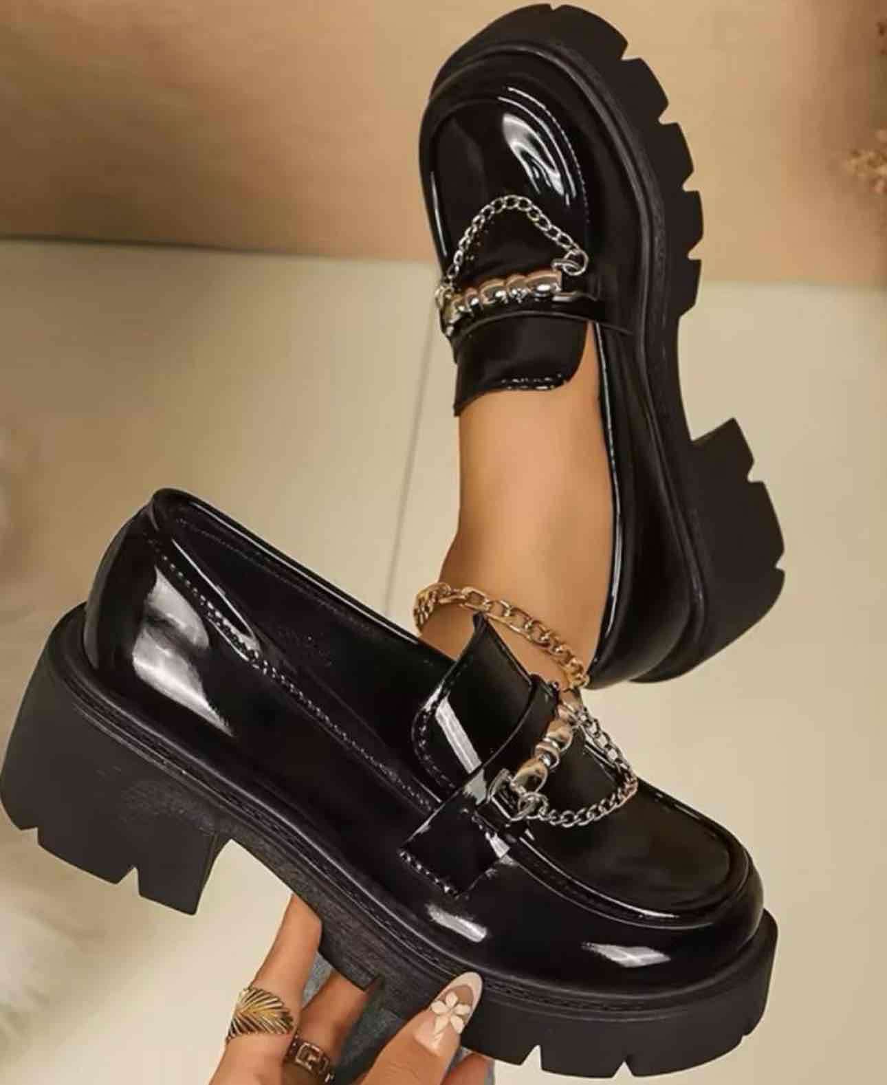 Mocasines negros con plataforma - miniatura 2