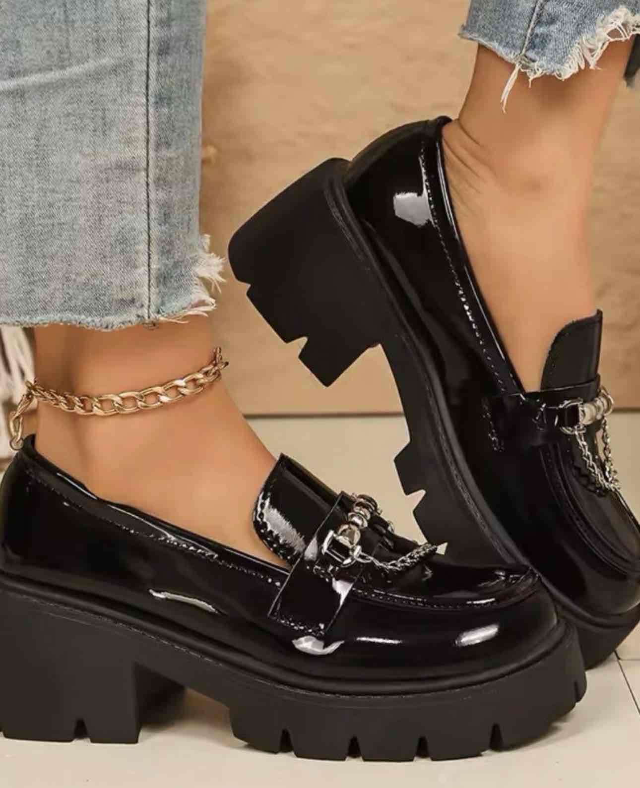 Mocasines negros con plataforma - miniatura 3