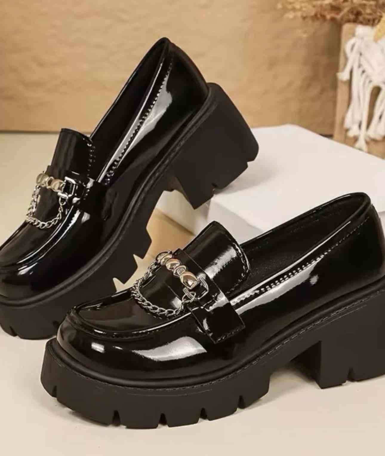 Mocasines negros con plataforma - miniatura 4