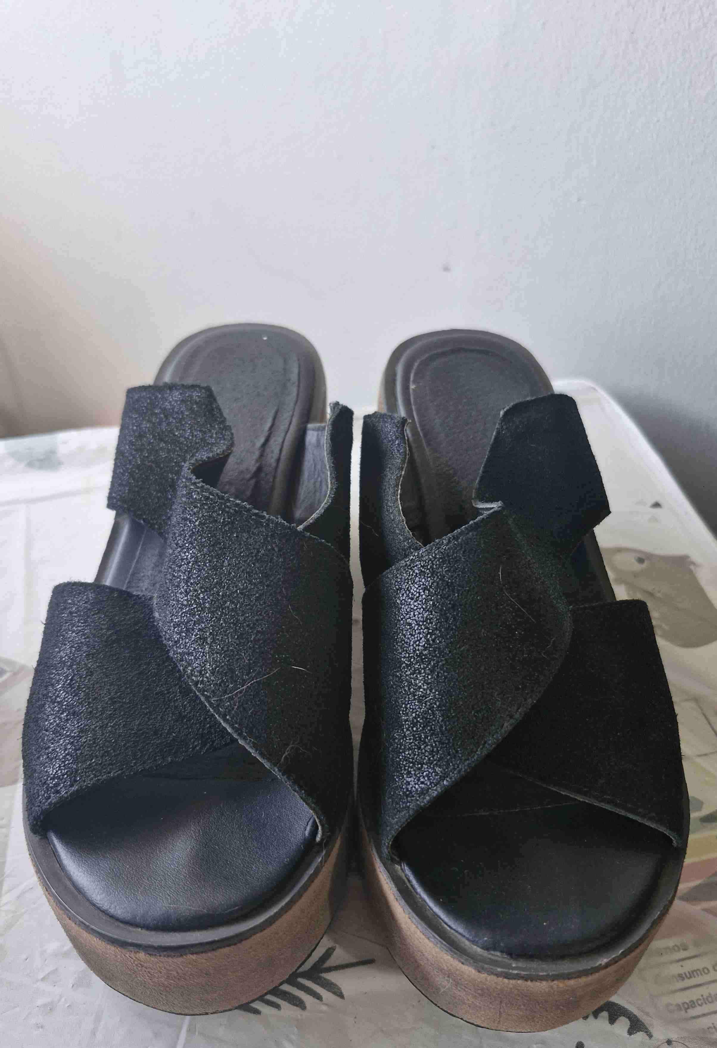 Sandalias negras con plataforma Fiorucci