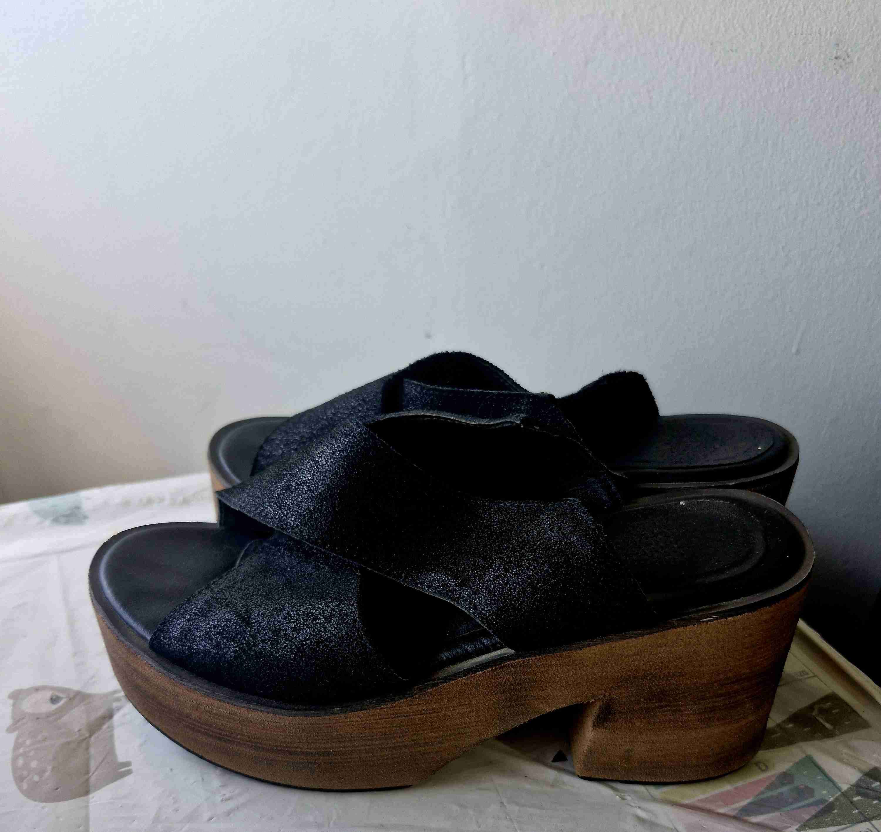 Sandalias negras con plataforma Fiorucci - miniatura 4