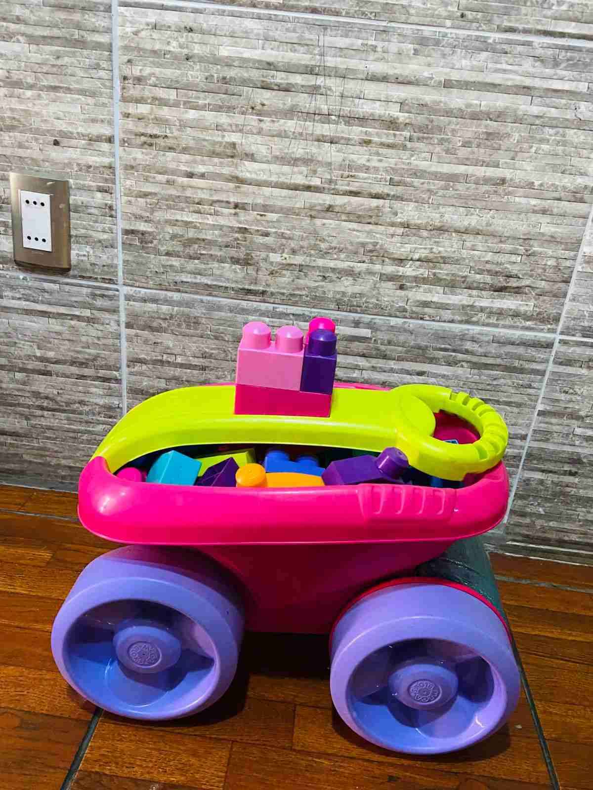 Carrito de bloques colorido infantil - miniatura 3