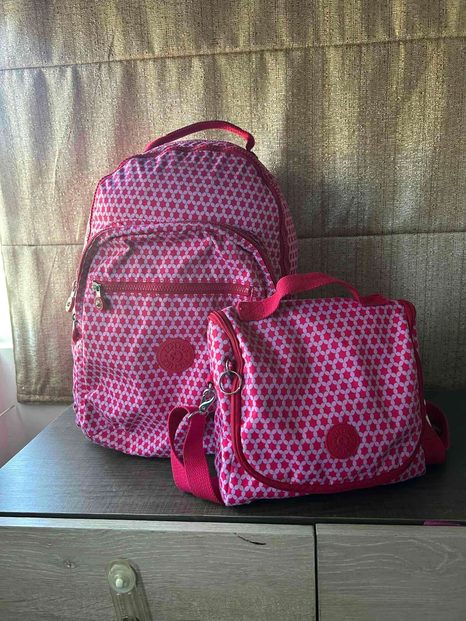 Set de mochilas rosadas kipling origina - miniatura 2