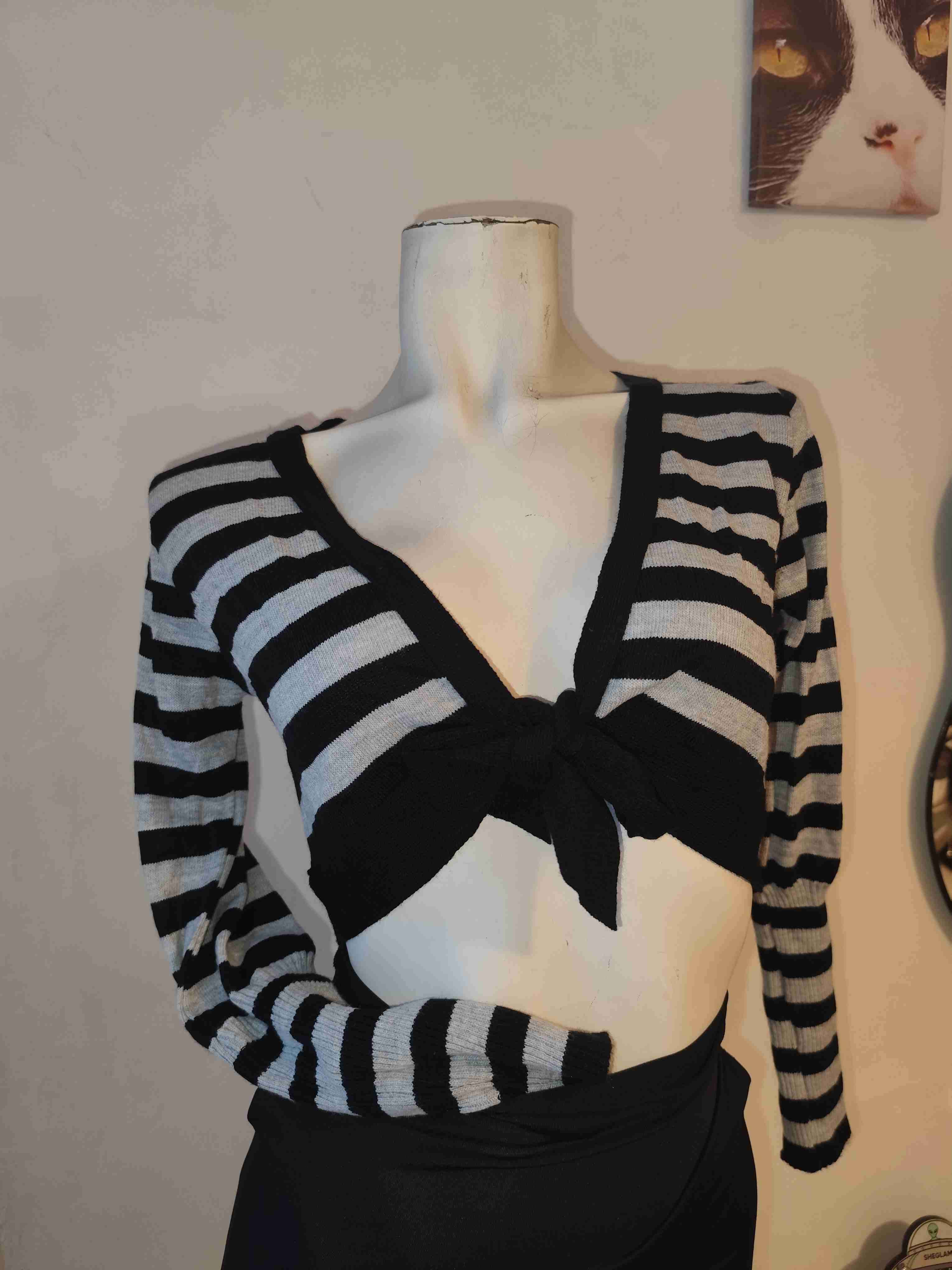 Bolero rayas negro y gris — talla s/m