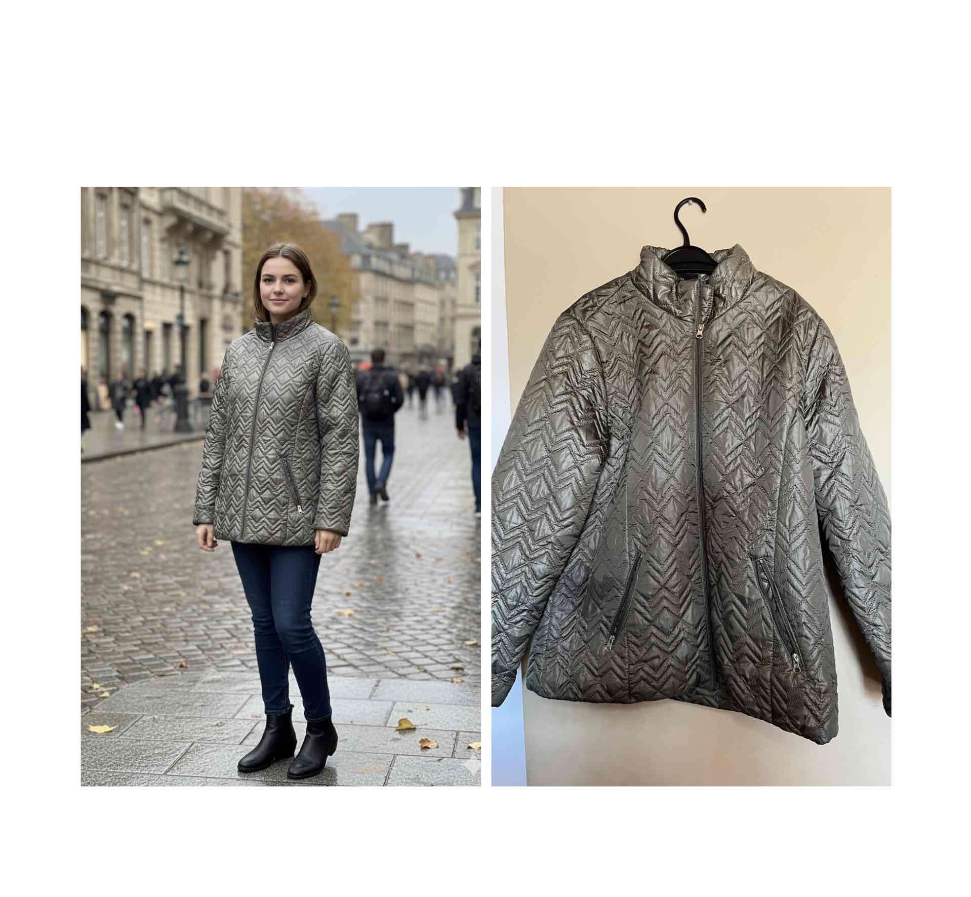 Chaqueta acolchada gris mujer L