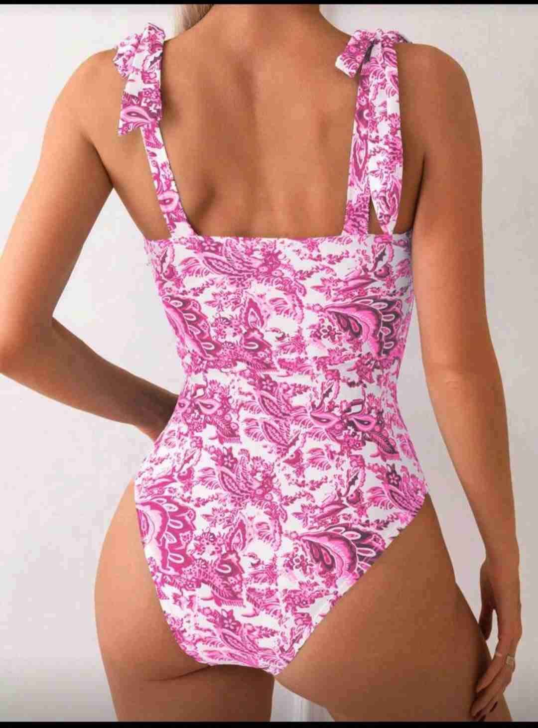 Traje de baño floral rosa - miniatura 2