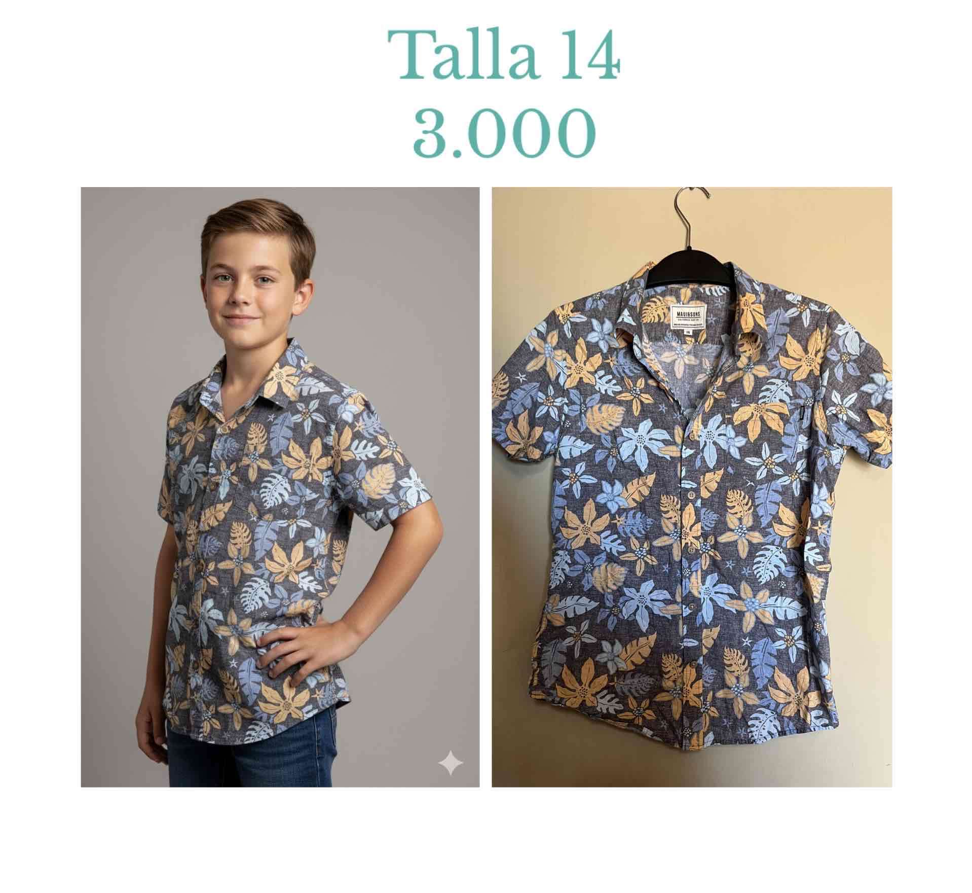 Camisa floral niño talla 14