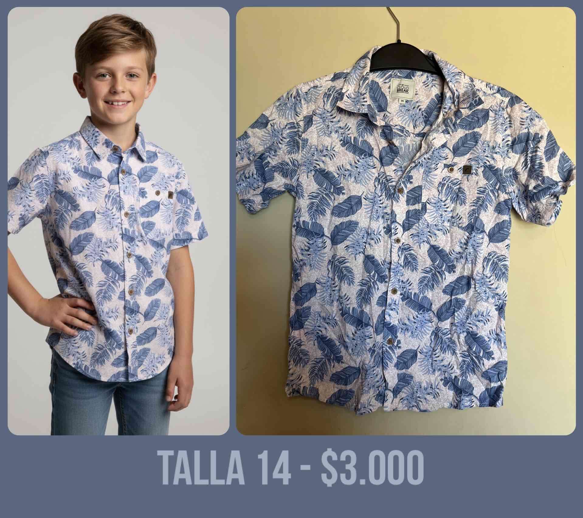 Camisa estampada talla 14