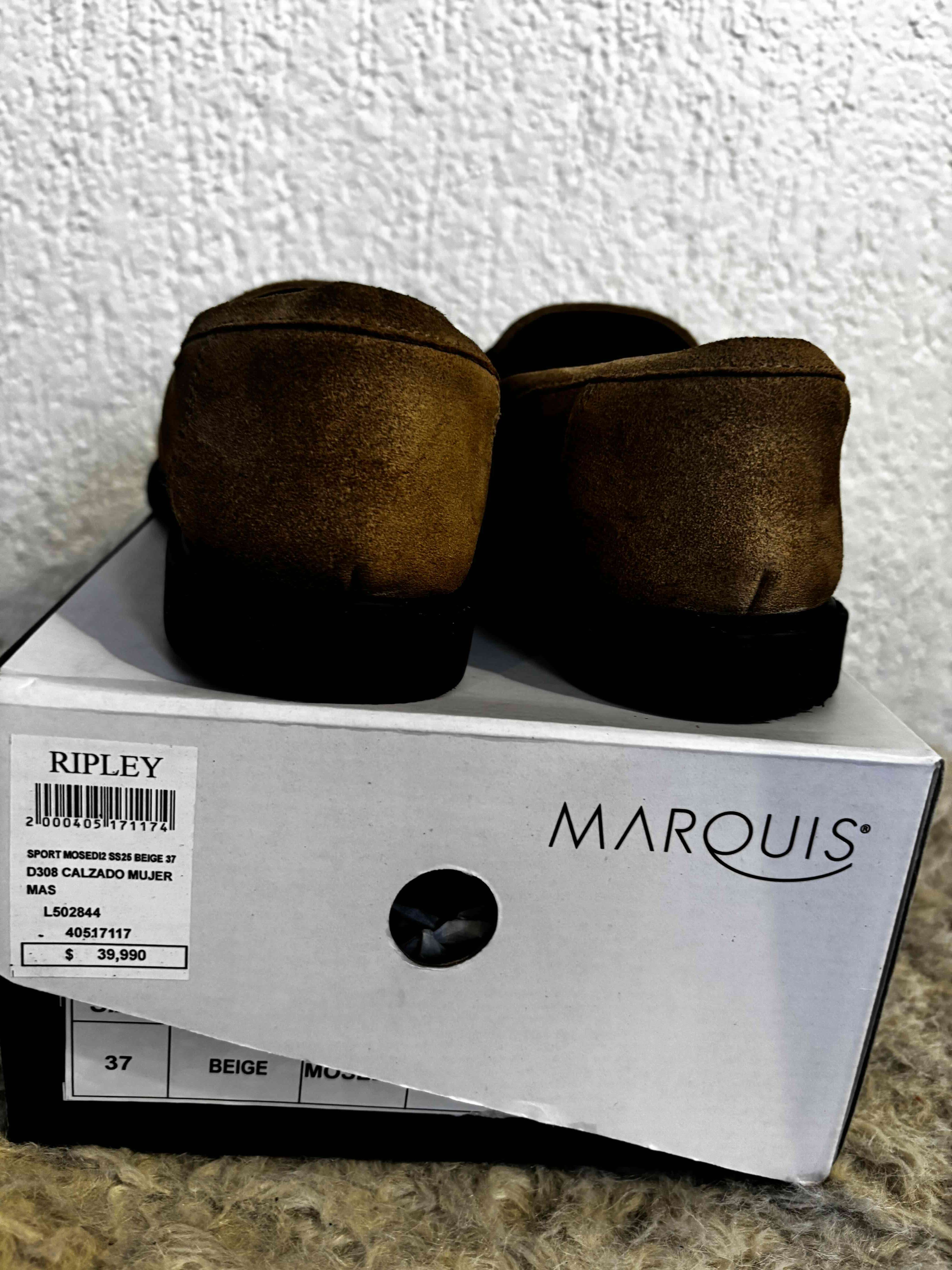 Zapatos mocasines de gamuza café - miniatura 4