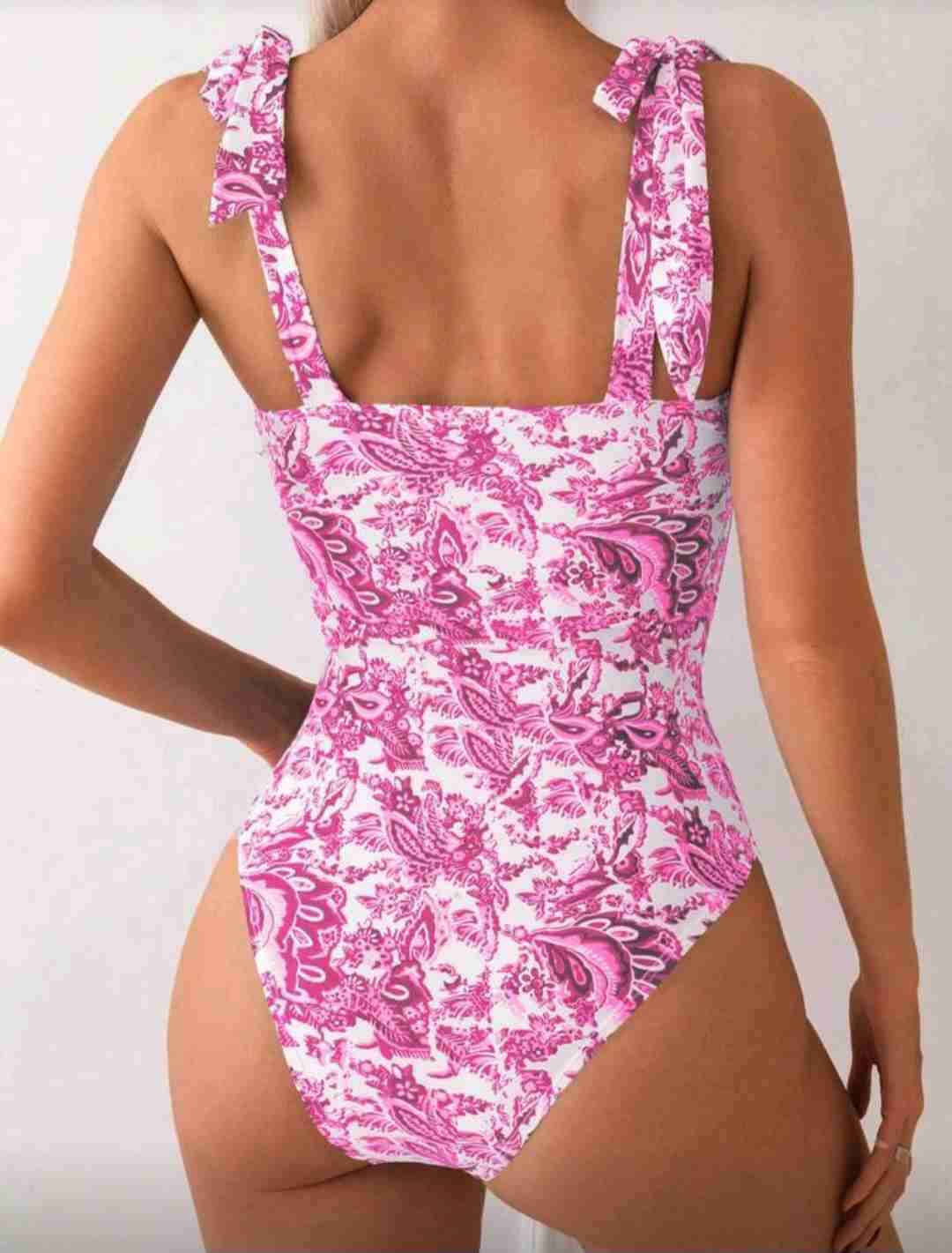 Traje de baño floral rosa - miniatura 3