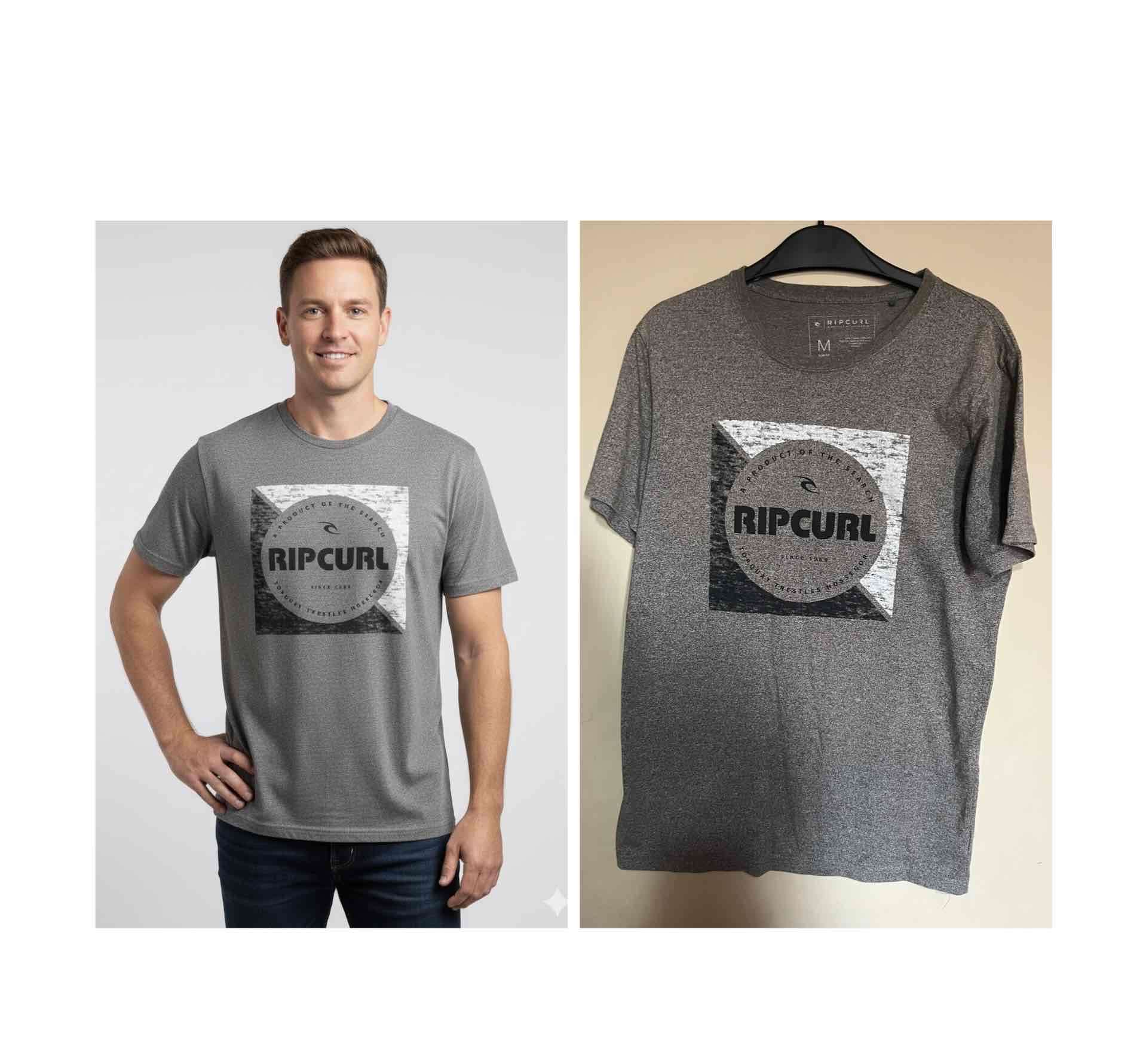 Polera gris Rip Curl estampada