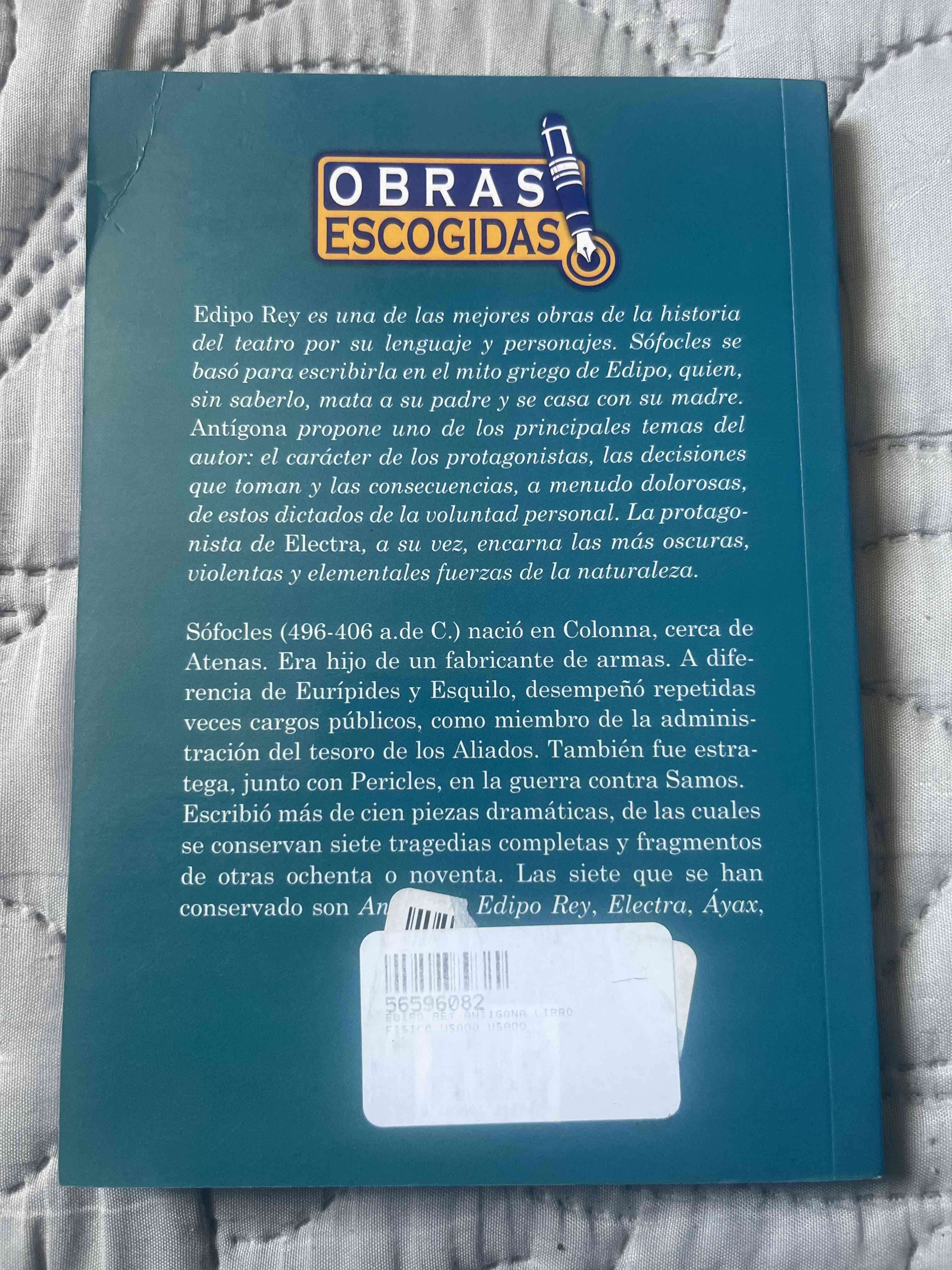 Libro Edipo Rey Antígona Electra Sófocles - miniatura 2