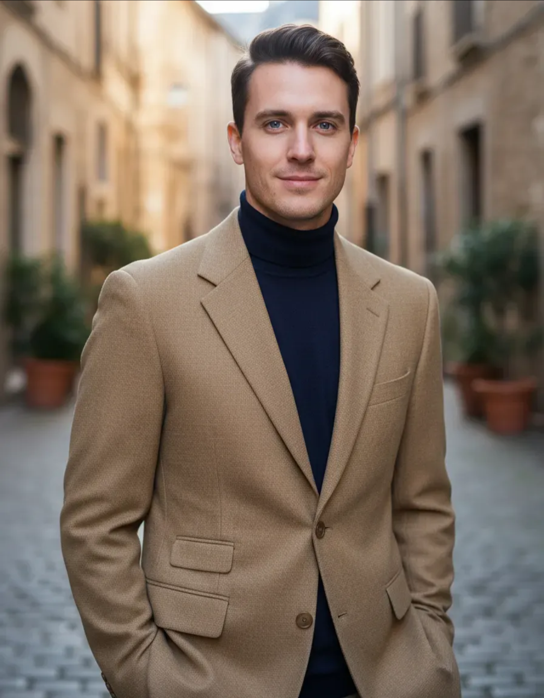 Blazer hombre beige clásico - 2