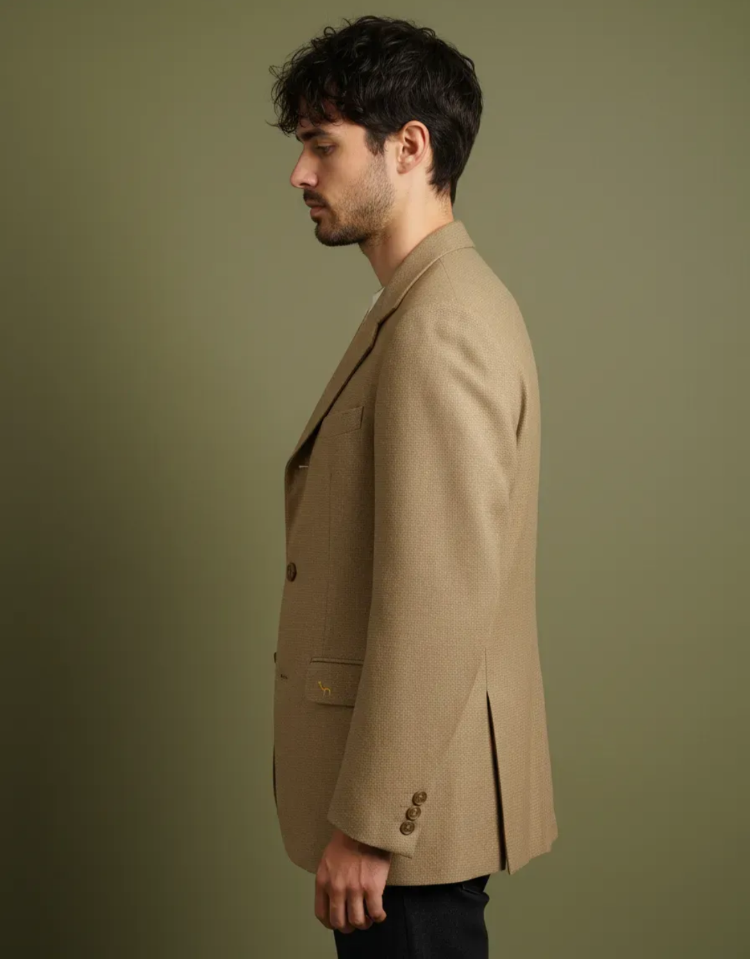 Blazer hombre beige clásico - 5