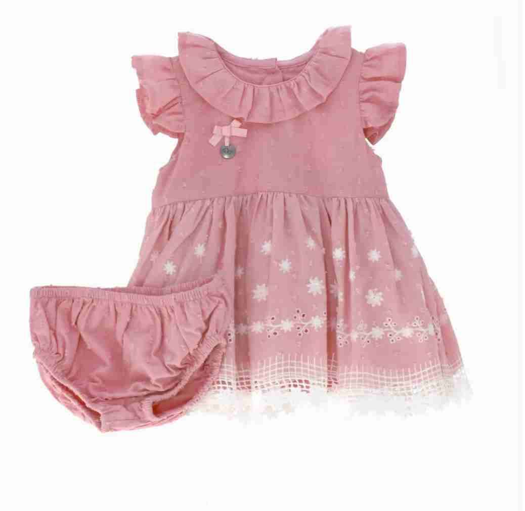 Vestido rosa bebé con detalles