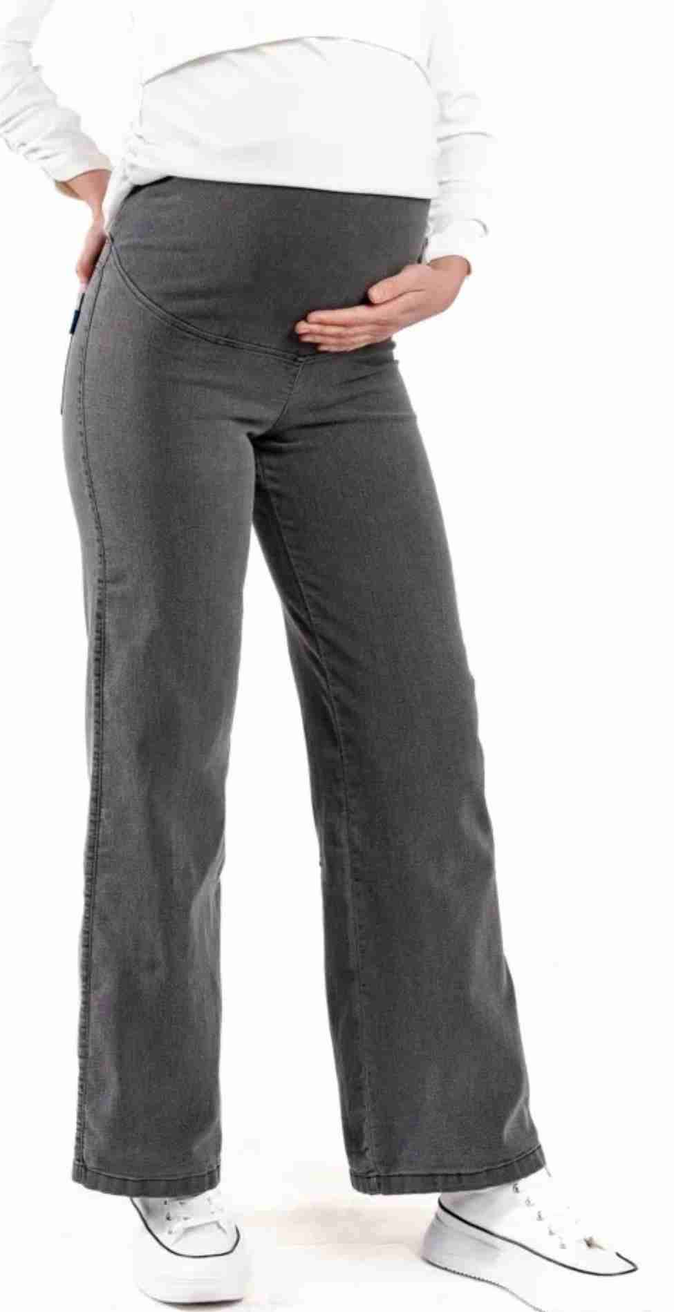 Jeans palazzo maternal ceniza talla L - miniatura 3