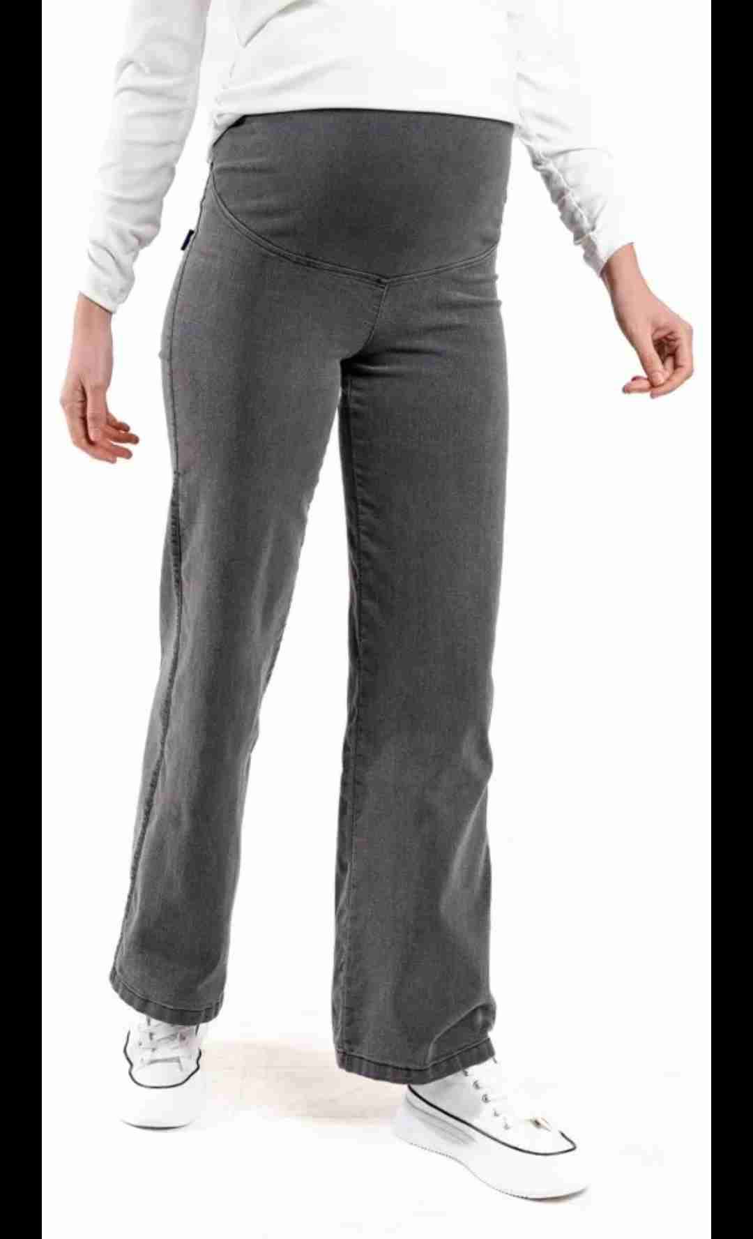Jeans palazzo maternal ceniza talla L - miniatura 5
