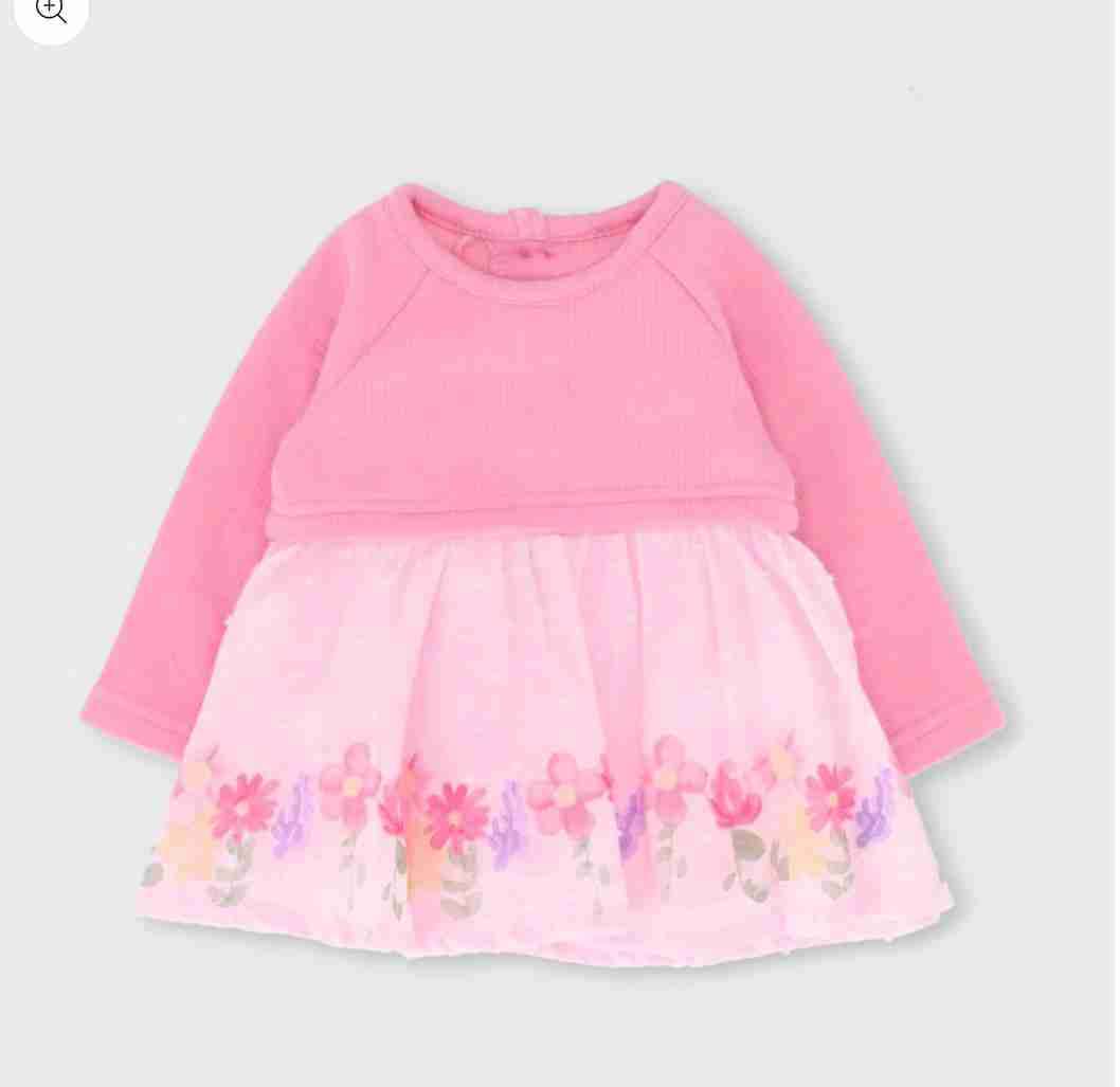 Vestido infantil rosa floral