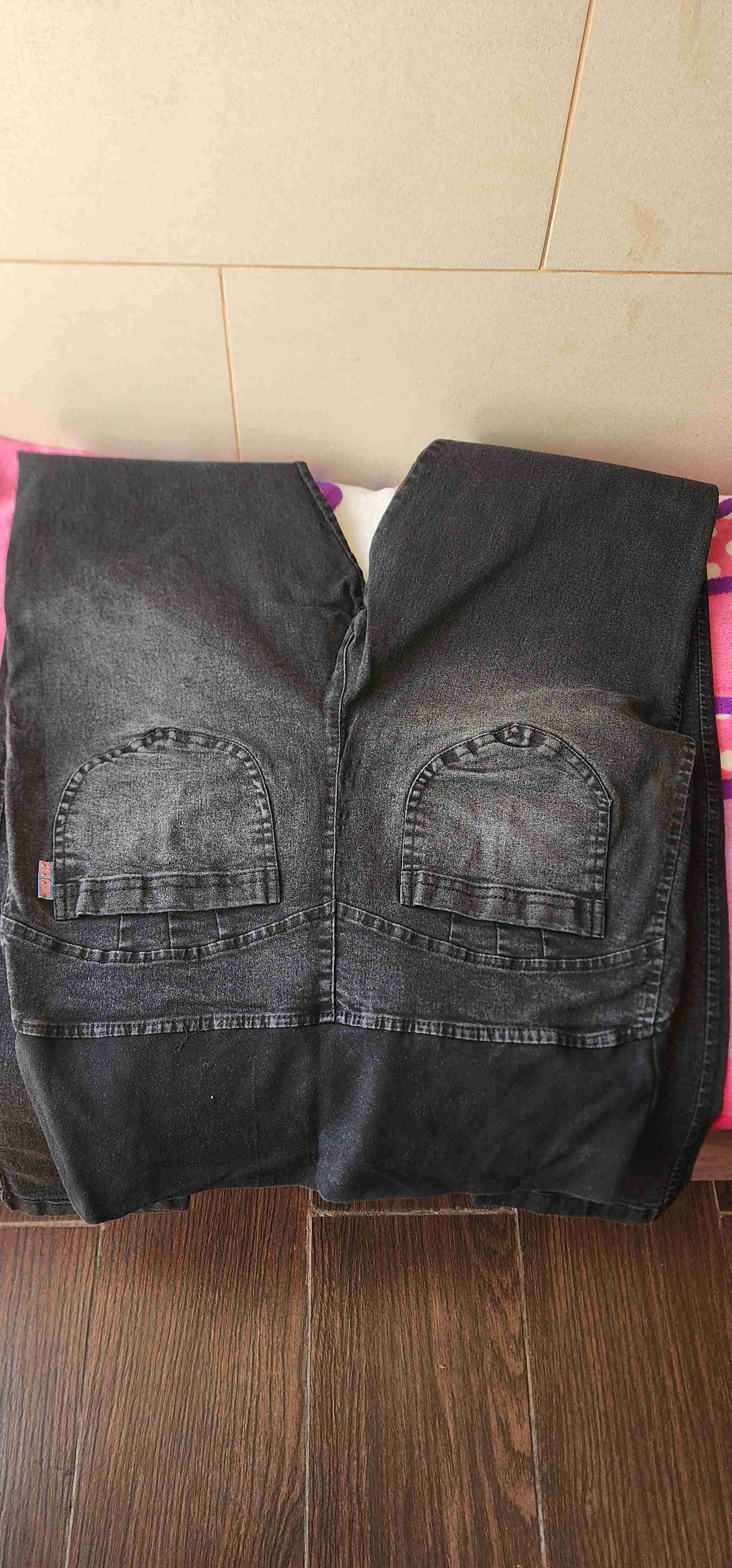 Jeans maternal negro desgastado L - miniatura 2