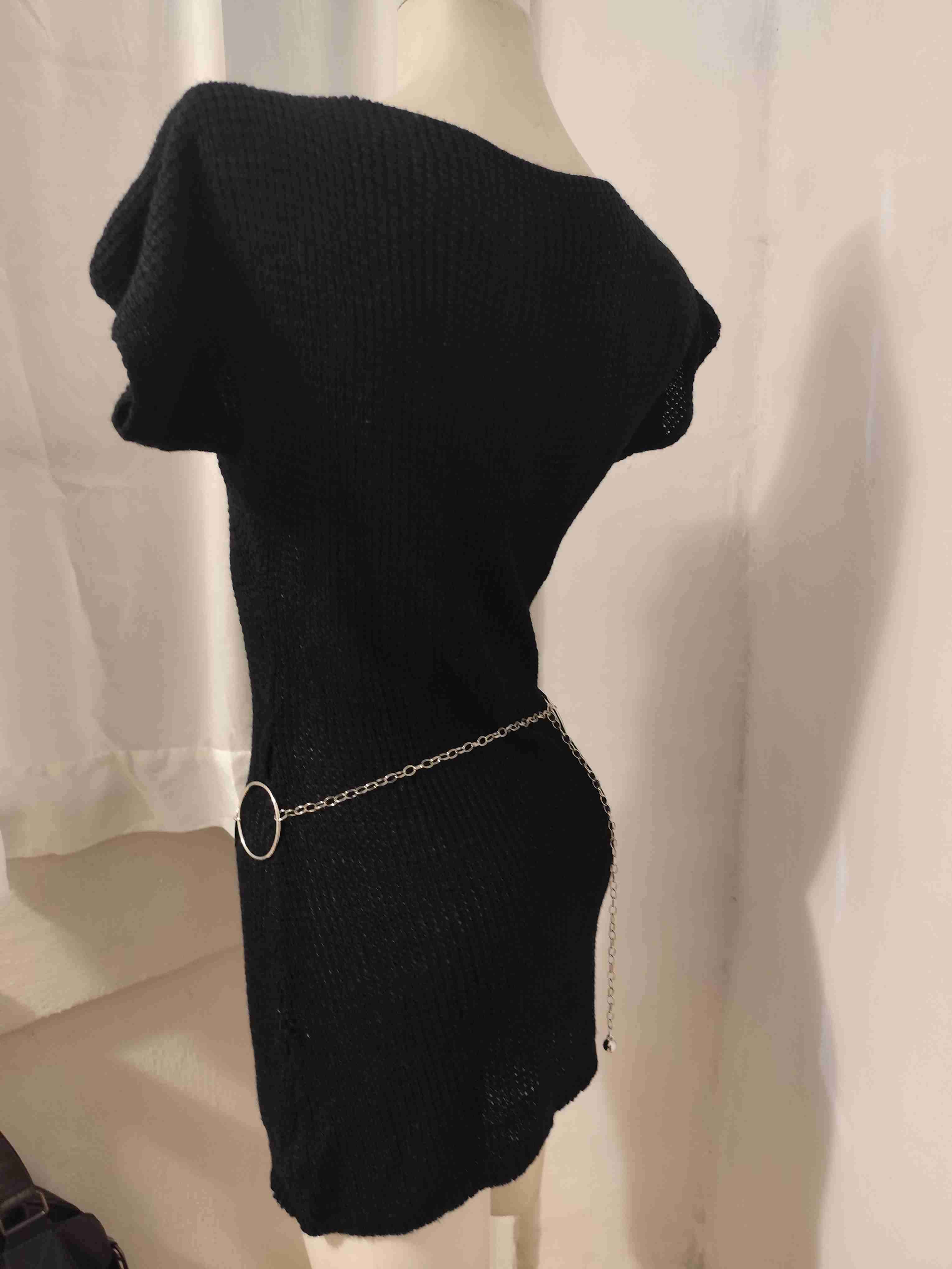Vestido tejido negro talla M (no incluye cinturón) - miniatura 4