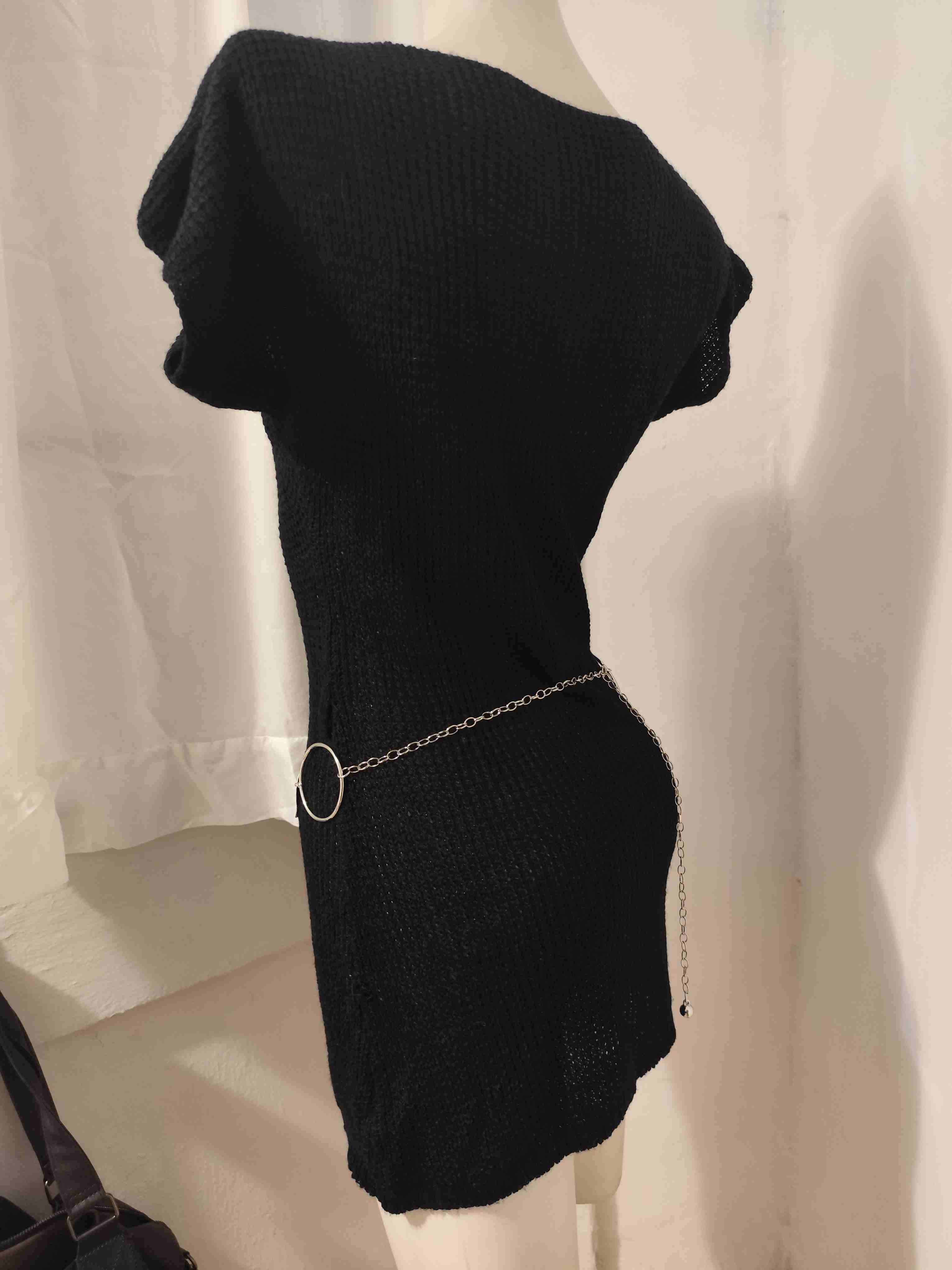 Vestido tejido negro talla M (no incluye cinturón) - miniatura 5