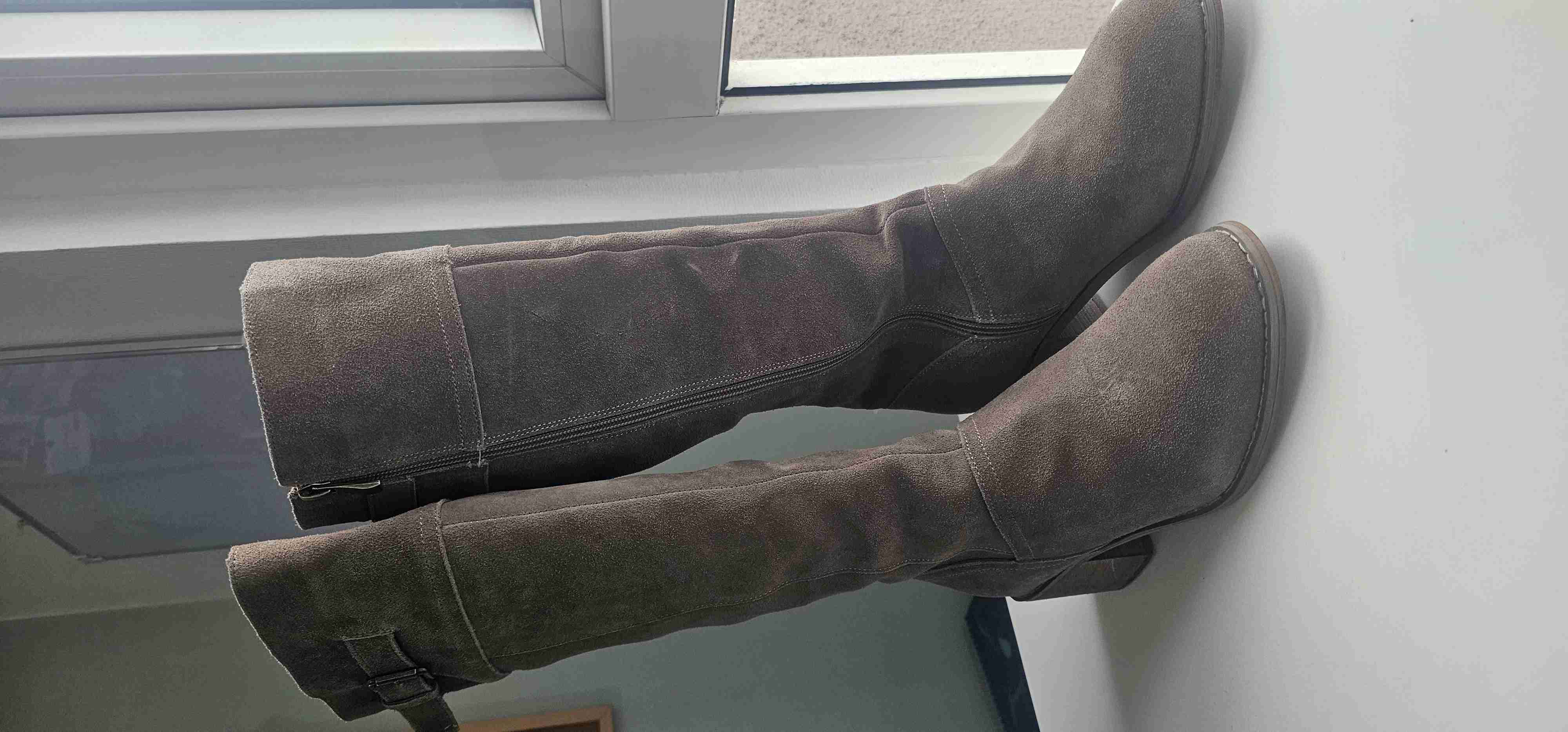 Botas altas de gamuza toupé, talla 39 - miniatura 2