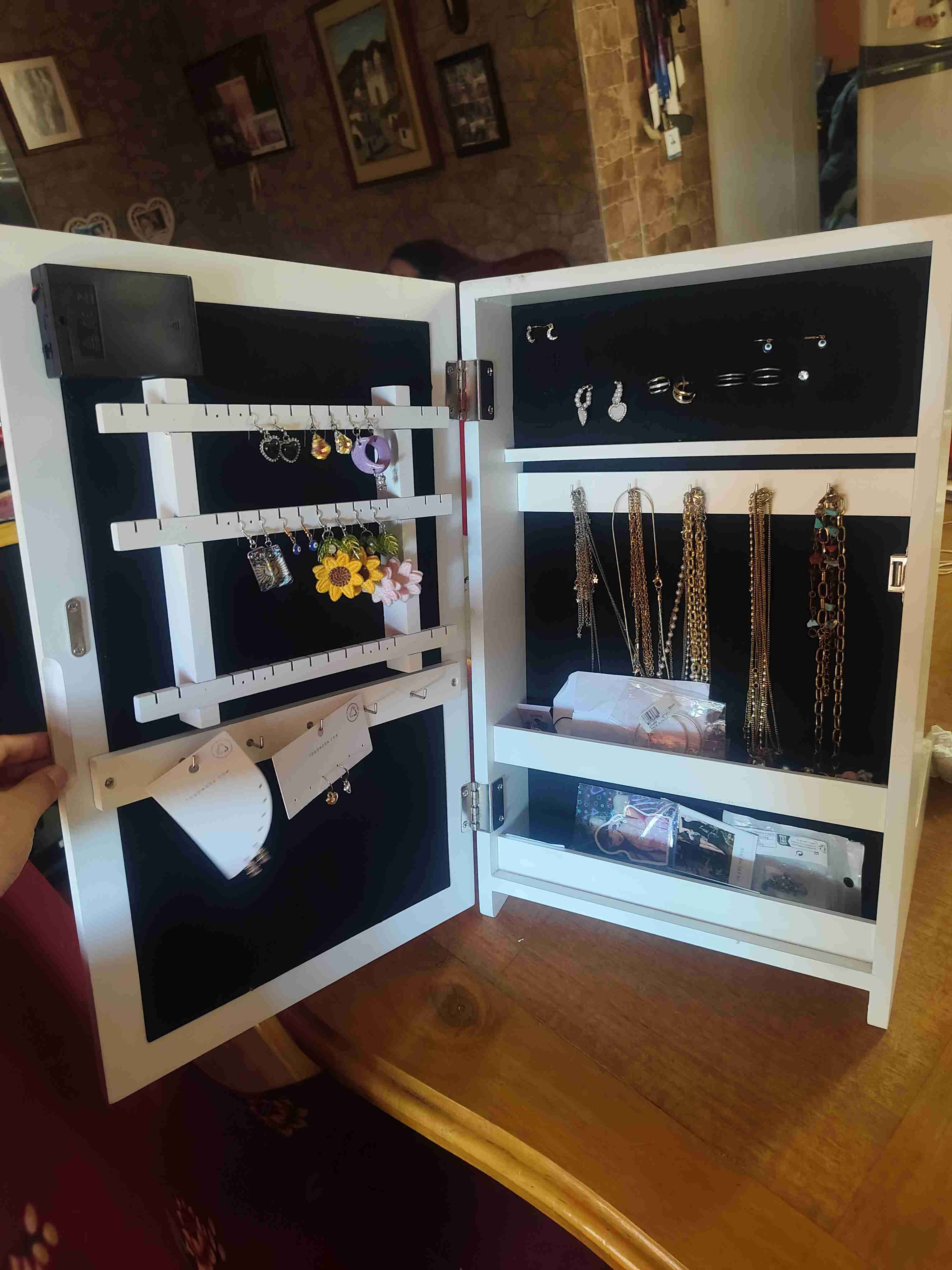 Espejo de tocador joyero blanco - miniatura 2