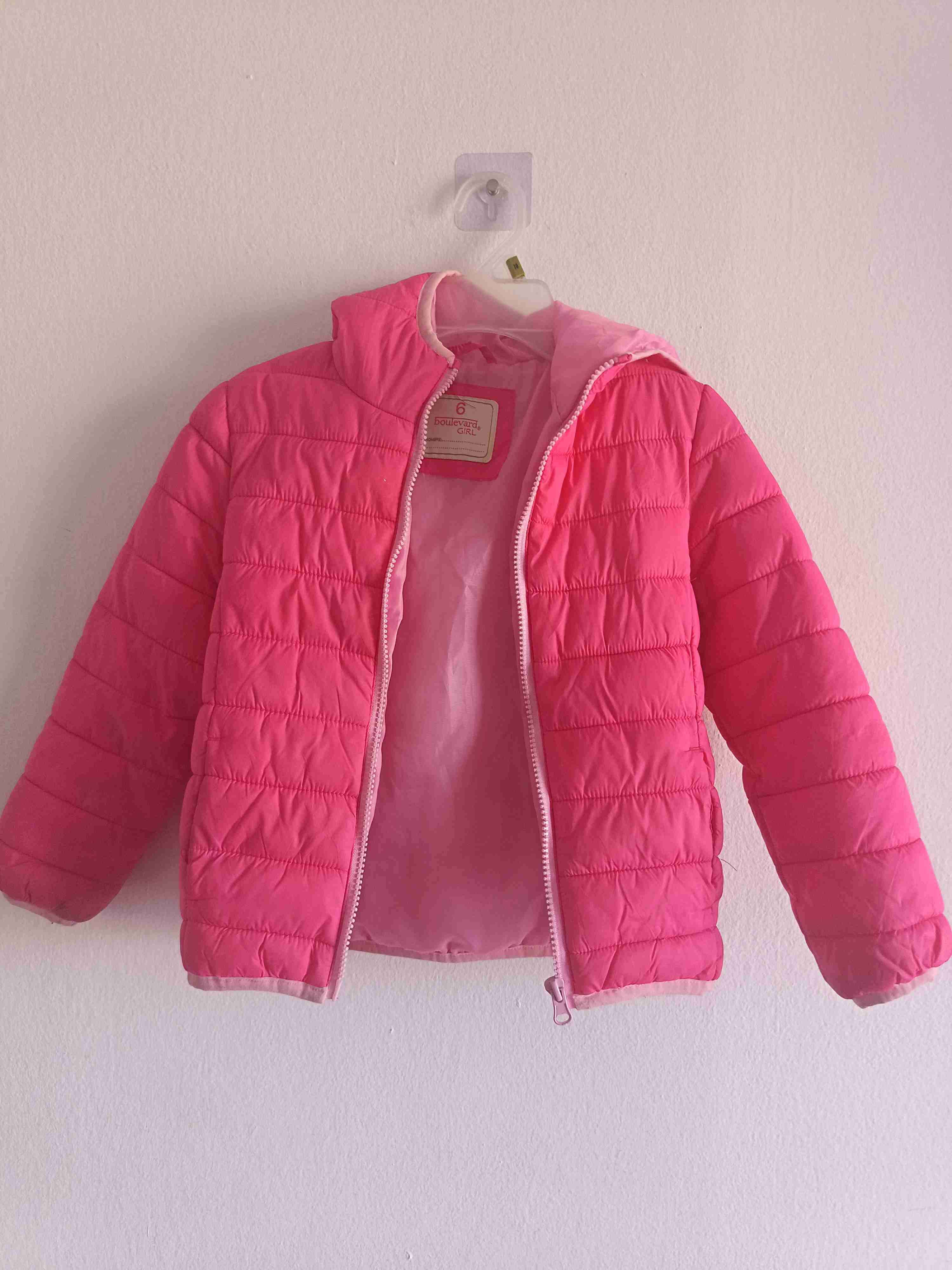 Chaqueta acolchada rosada niña - miniatura 3
