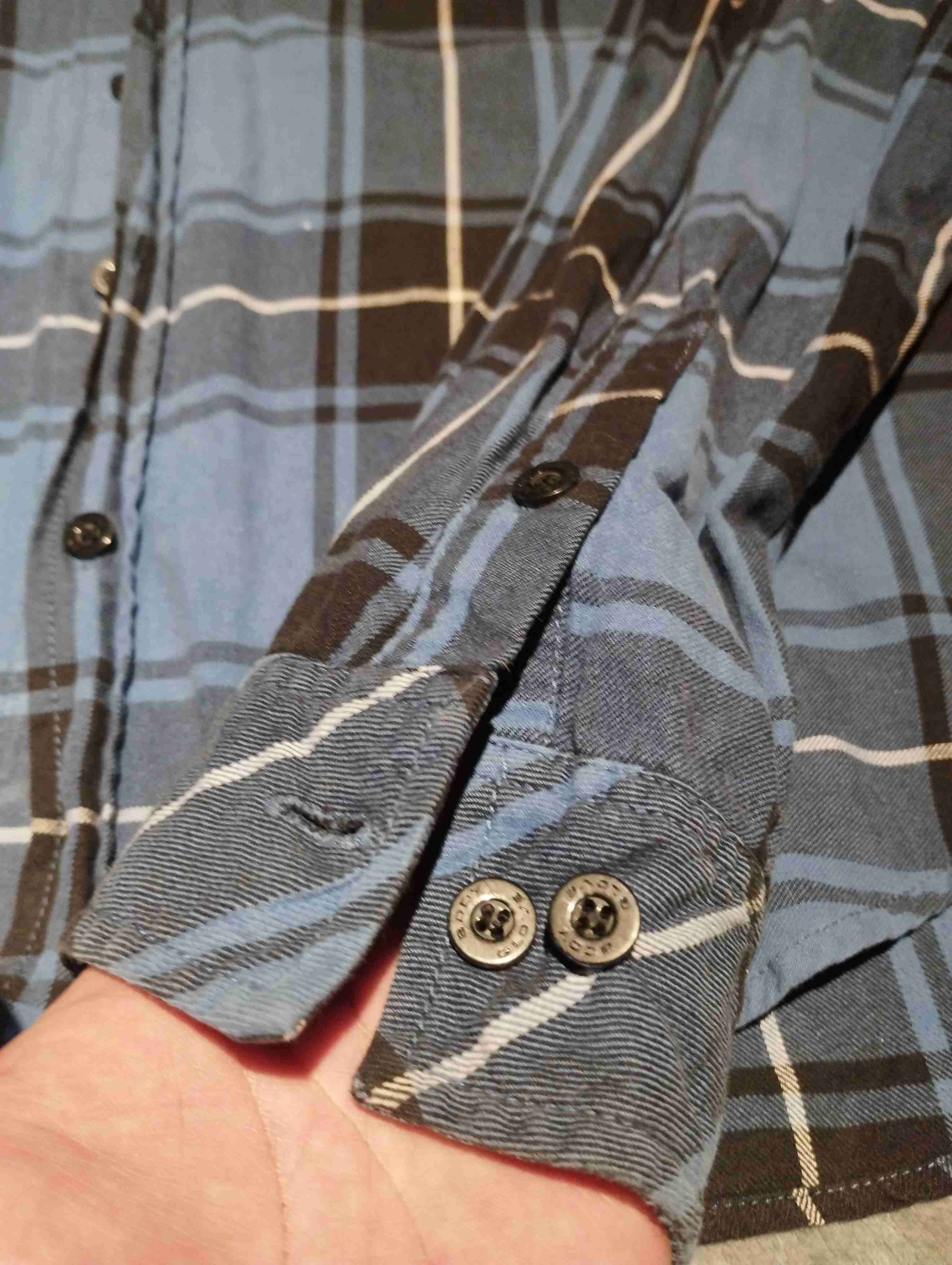 Camisa con capucha cuadros azules - miniatura 3