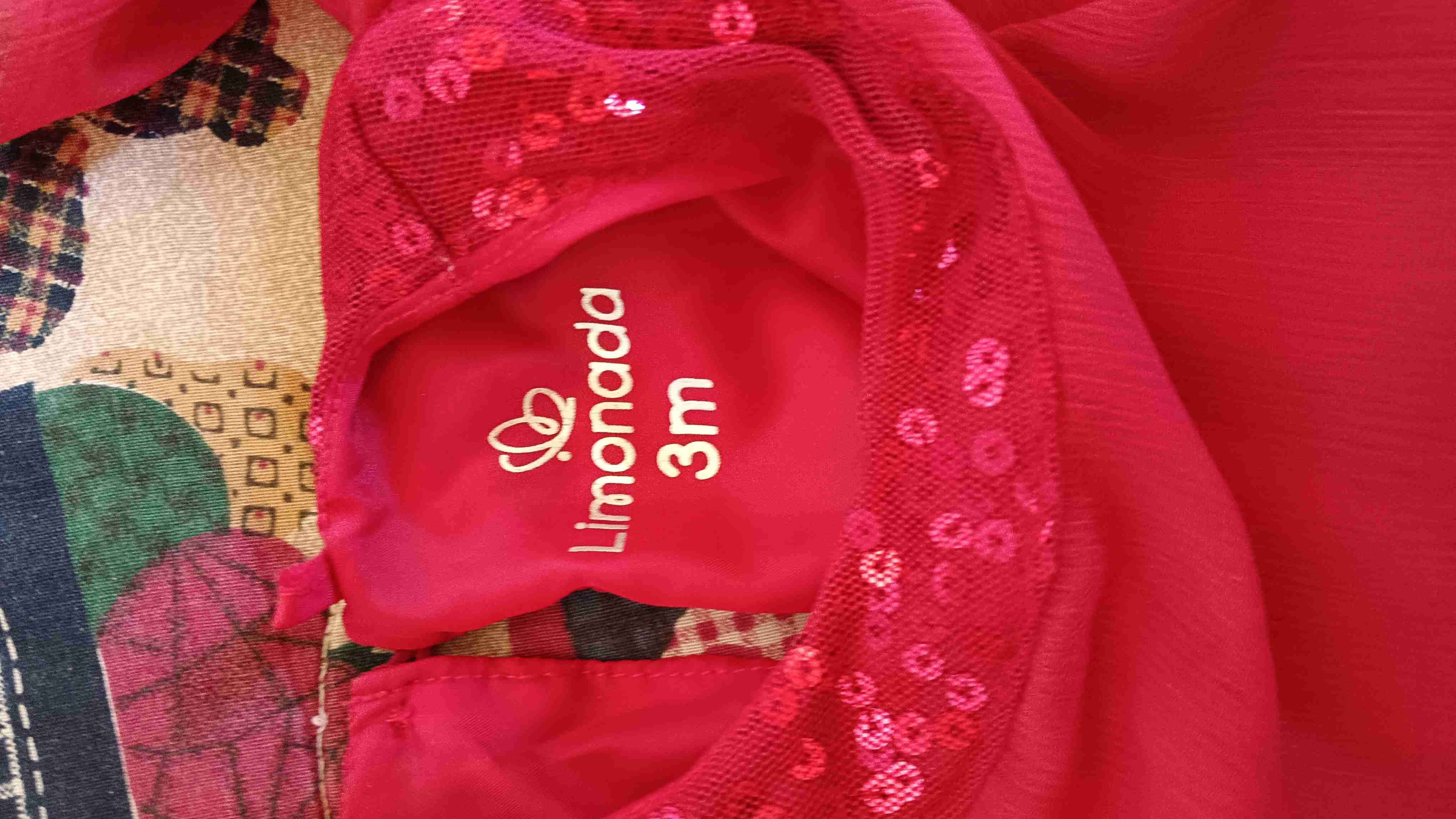 Vestido niña rojo con lentejuelas - miniatura 2