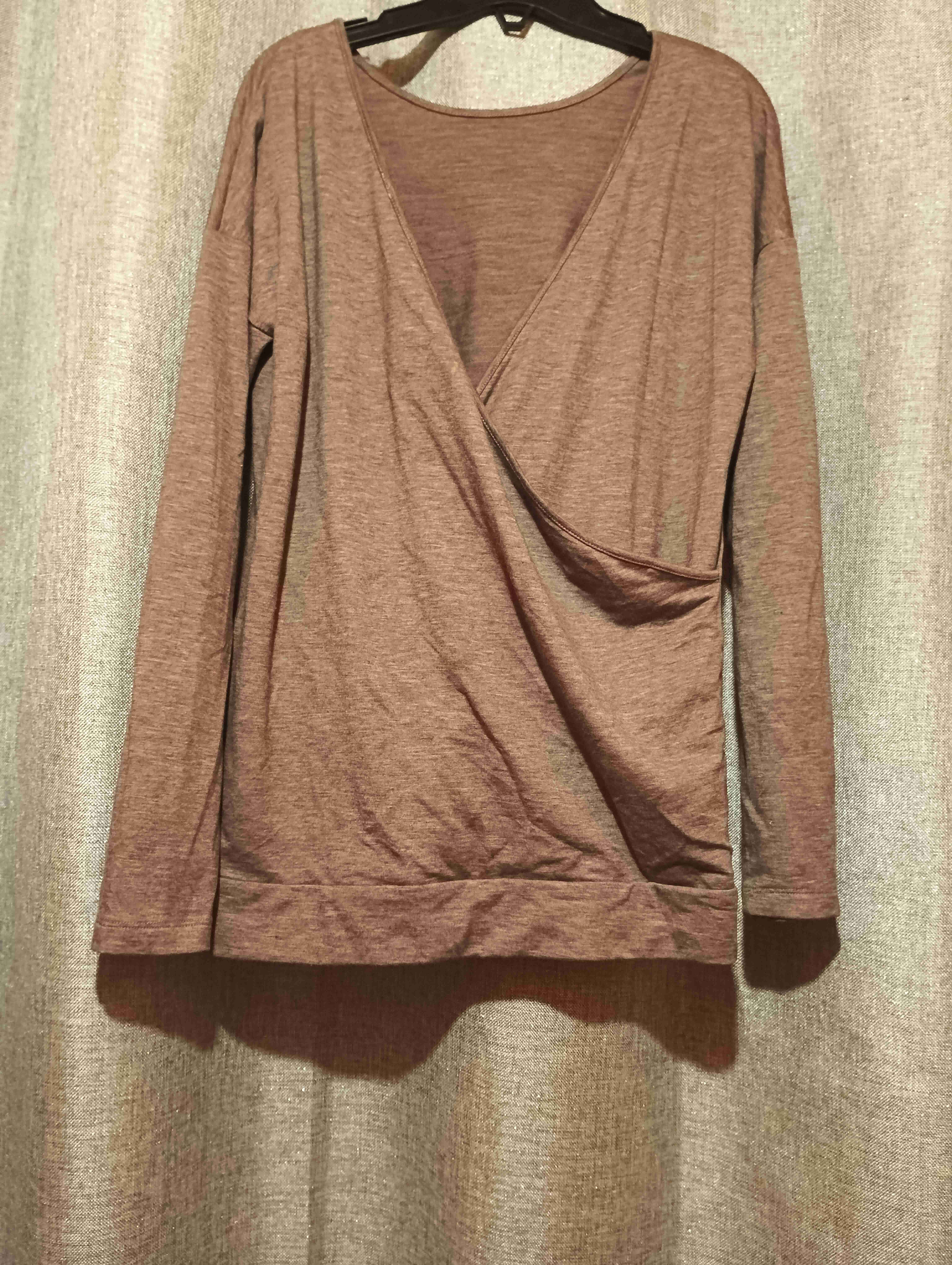 Polera café claro manga larga