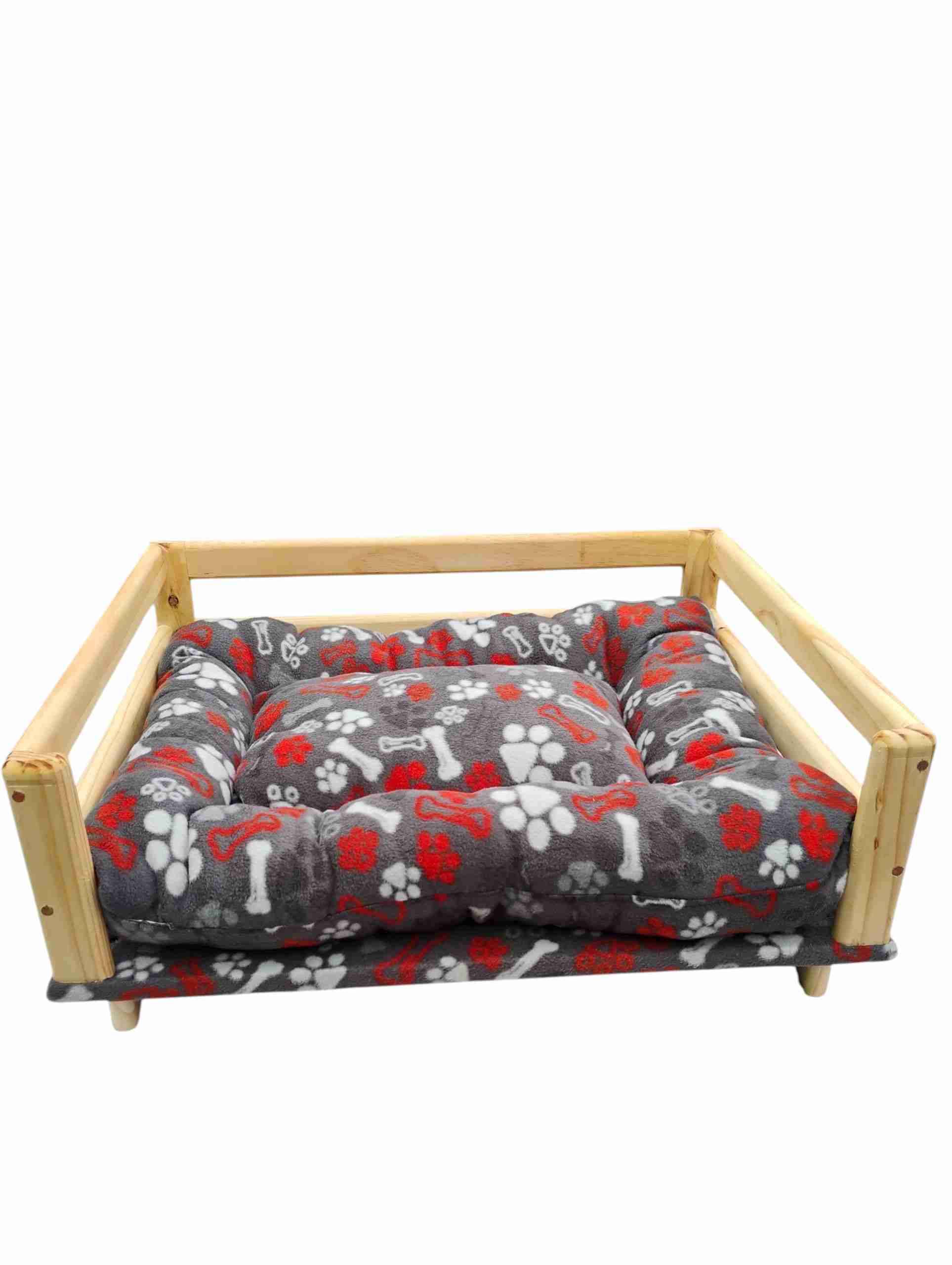 Cama para mascotas rosa con huellas - miniatura 6