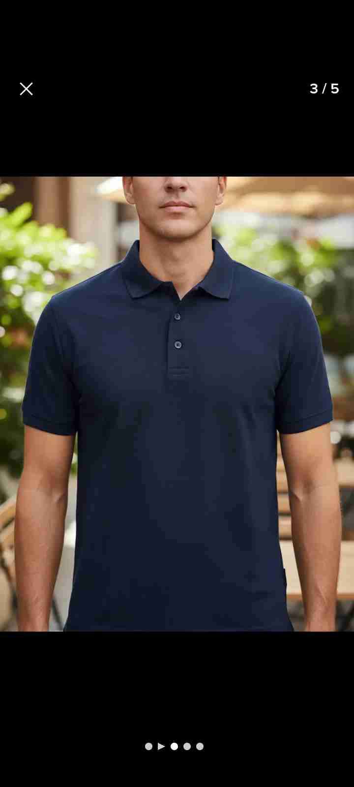 Polera piqué azul / talla L