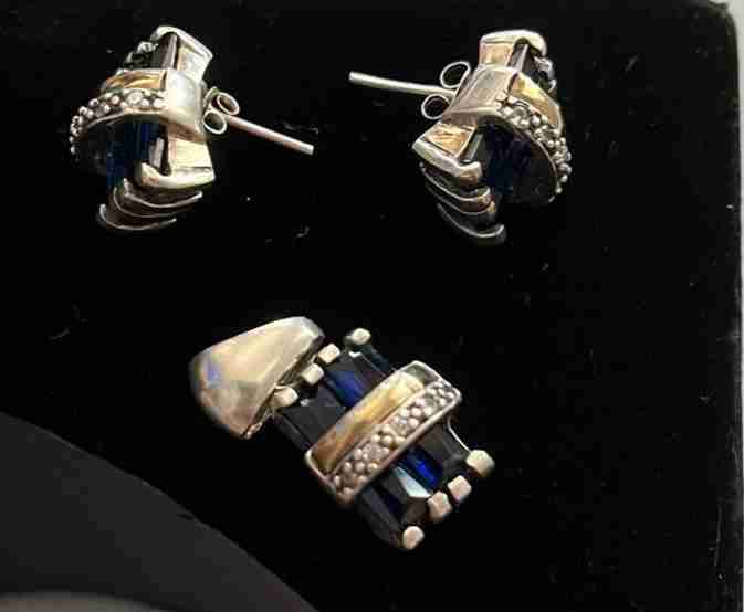 Set de joyería de plata con oro - miniatura 3