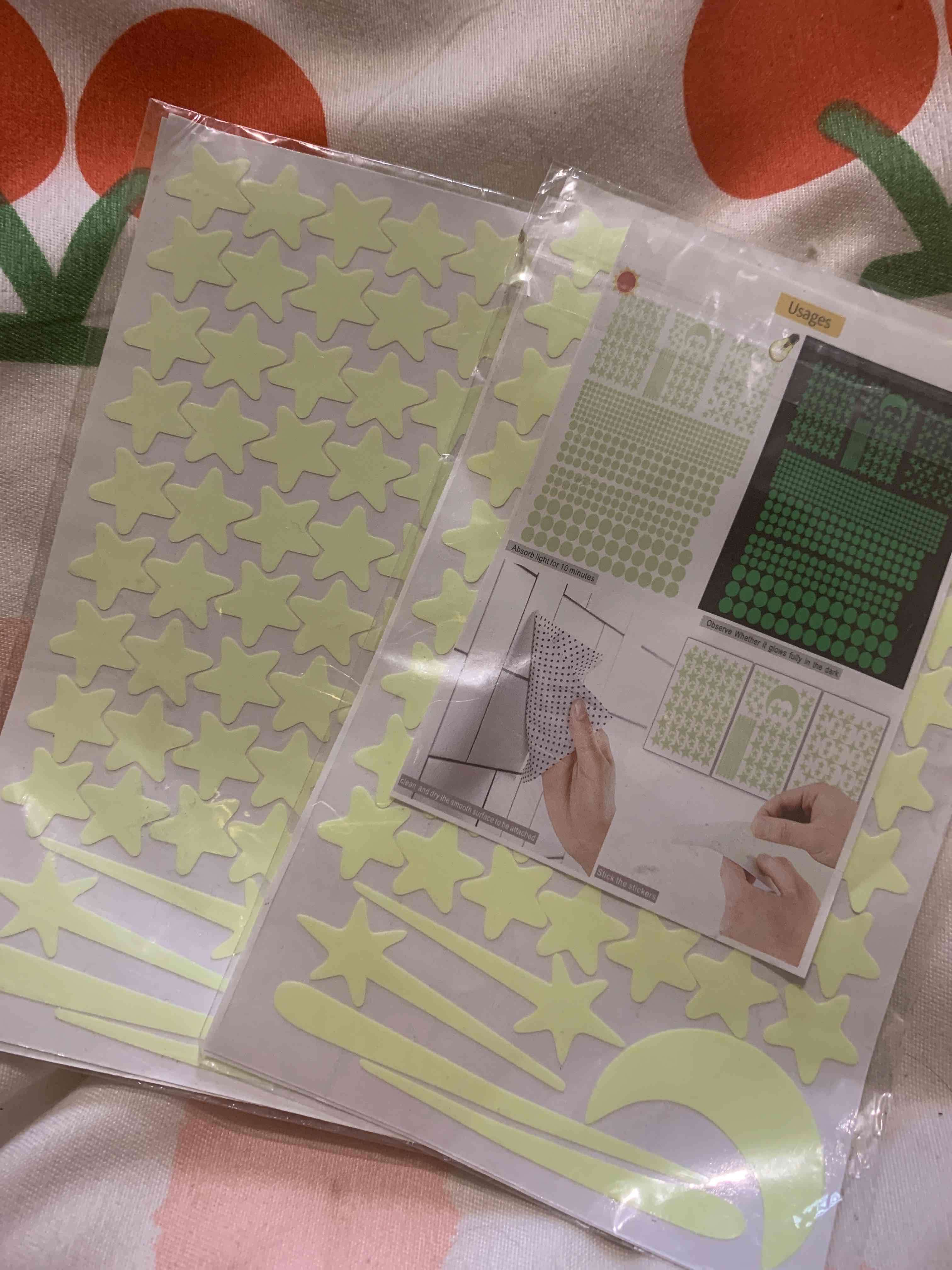 Pegatinas fosforescentes en estrella