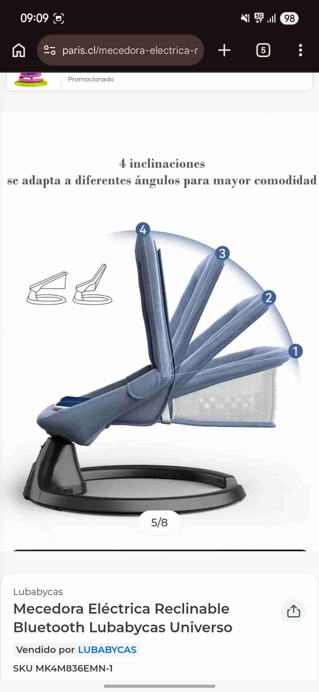 Mecedora eléctrica reclinable - miniatura 2