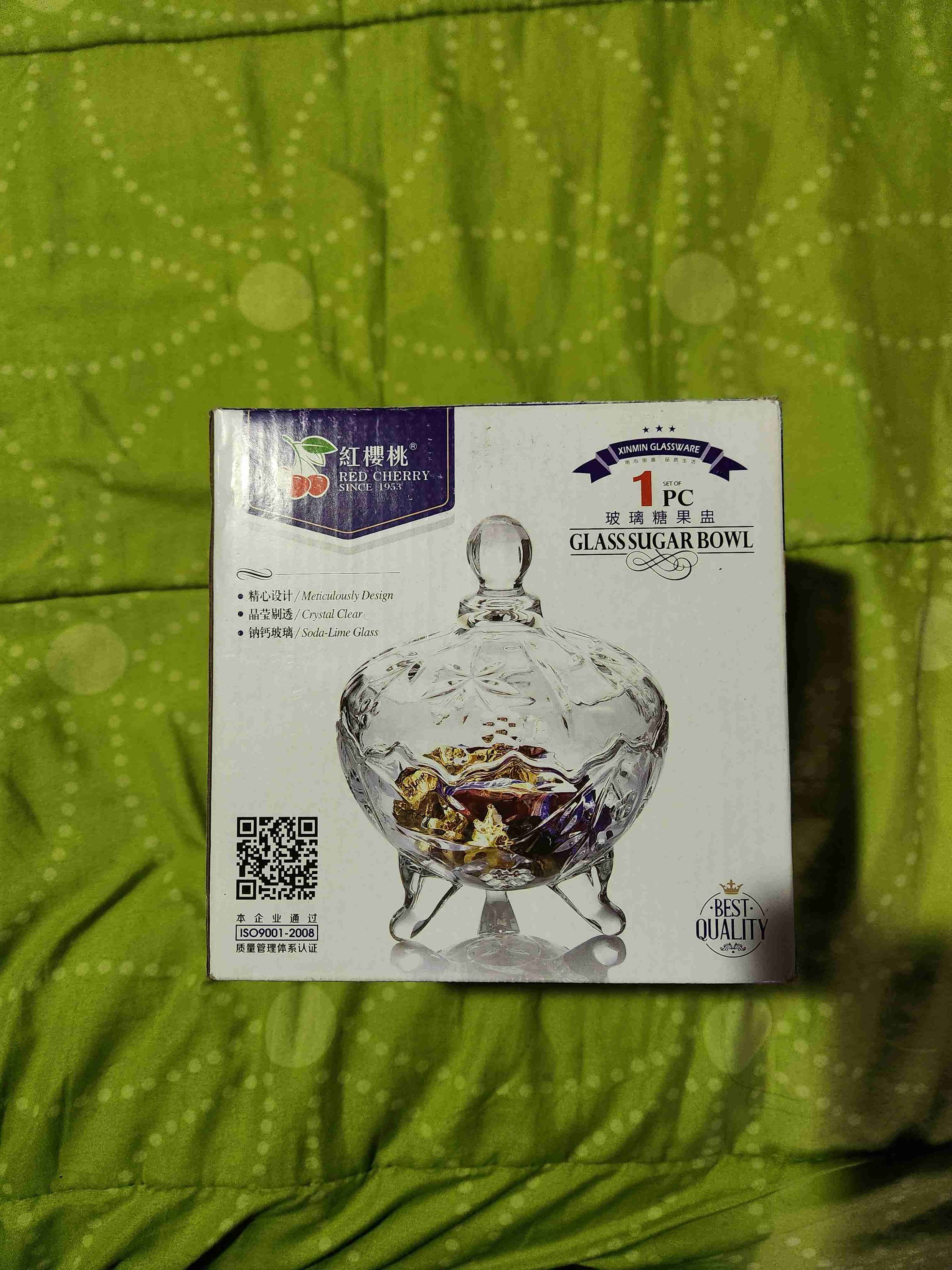 Azucarero de vidrio Red Cherry