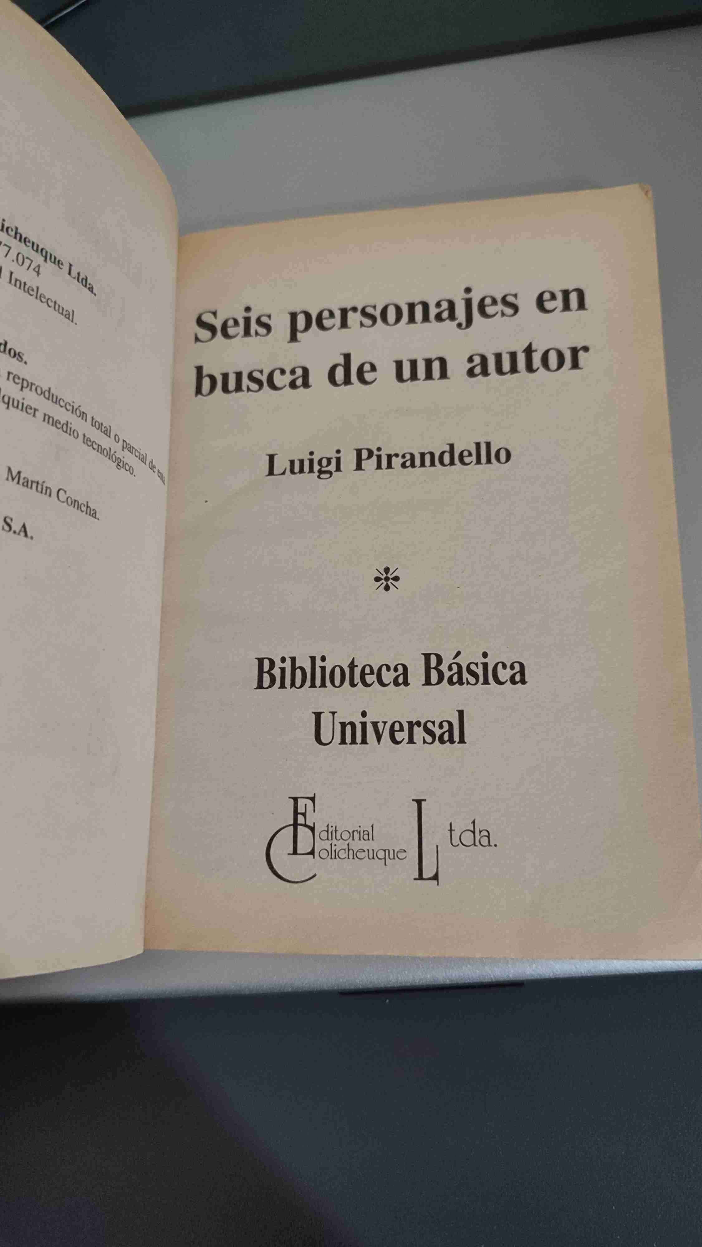 Libro 'Seis personajes en busca de un autor' - miniatura 3