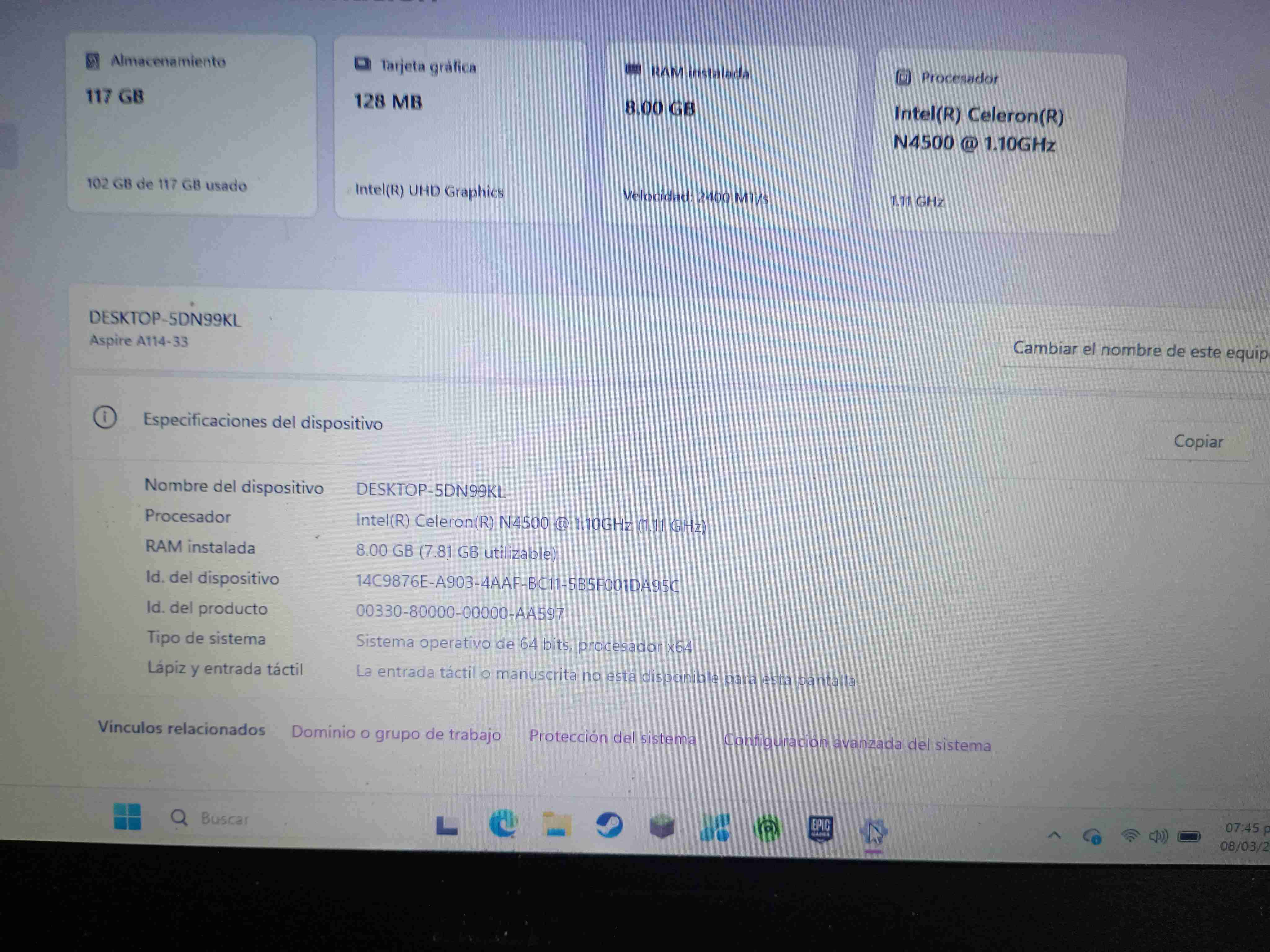 Laptop portátil con pantalla HD Acer del gobierno - miniatura 2