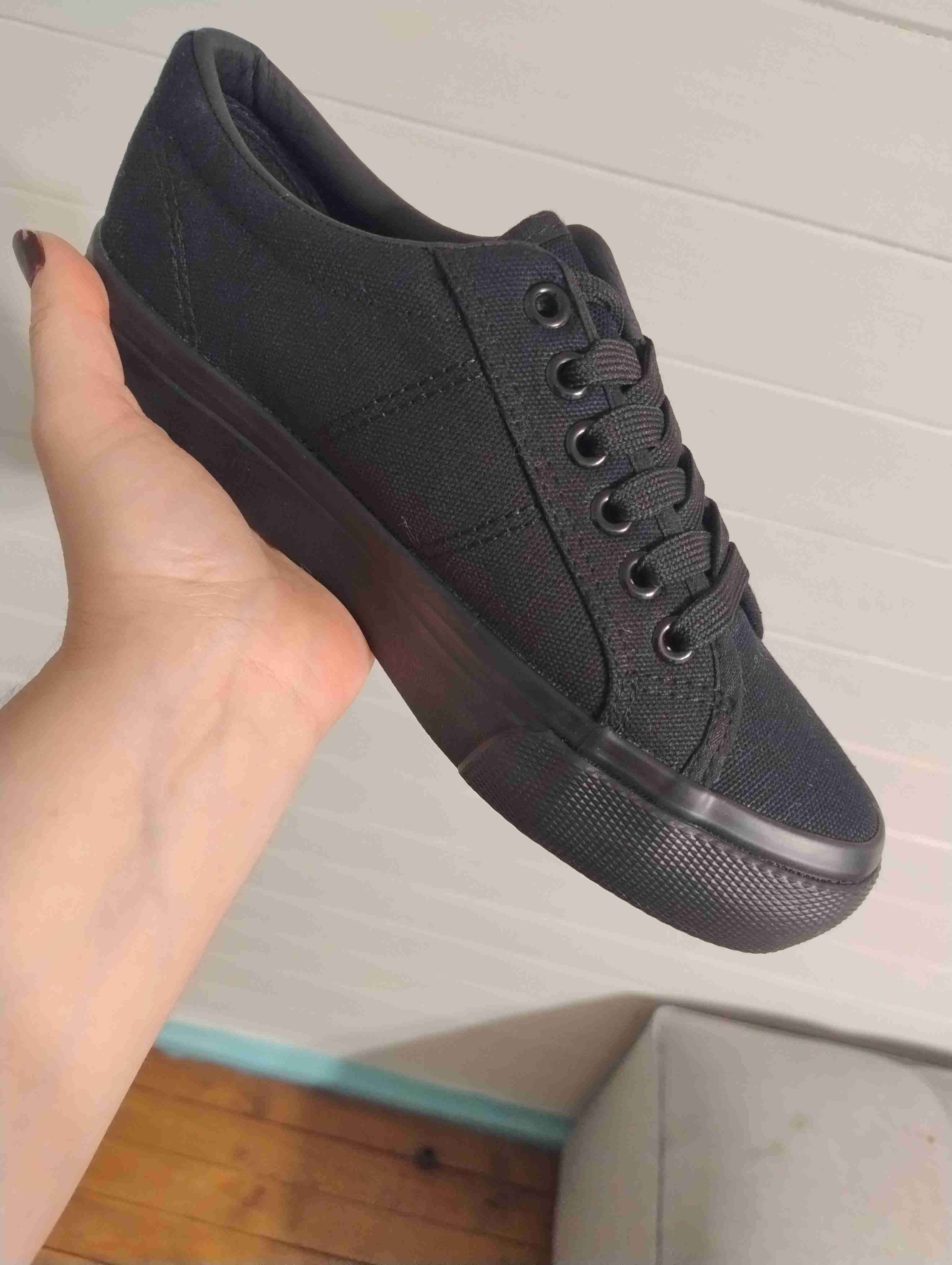 Zapatillas negras de lona casuales 37