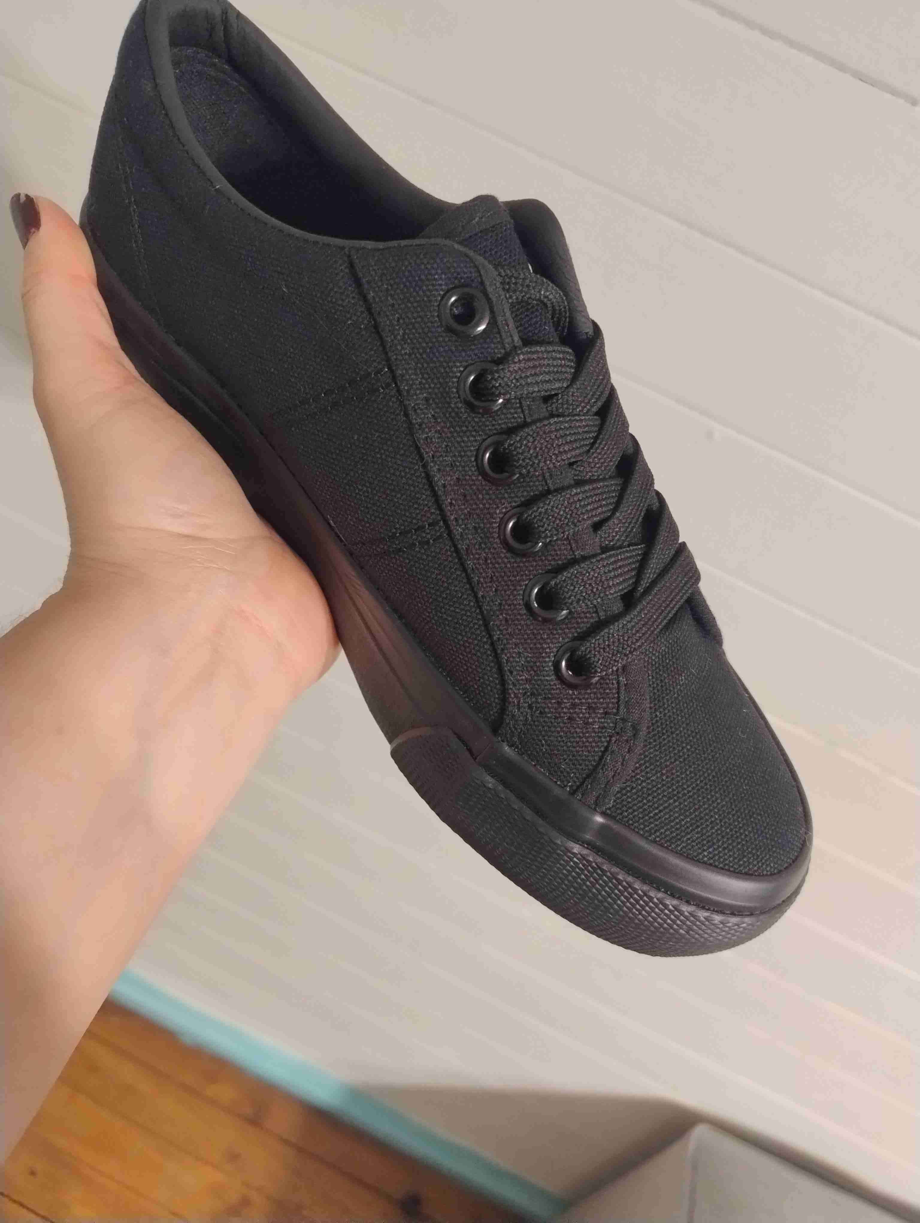 Zapatillas negras de lona casuales 37 - miniatura 2