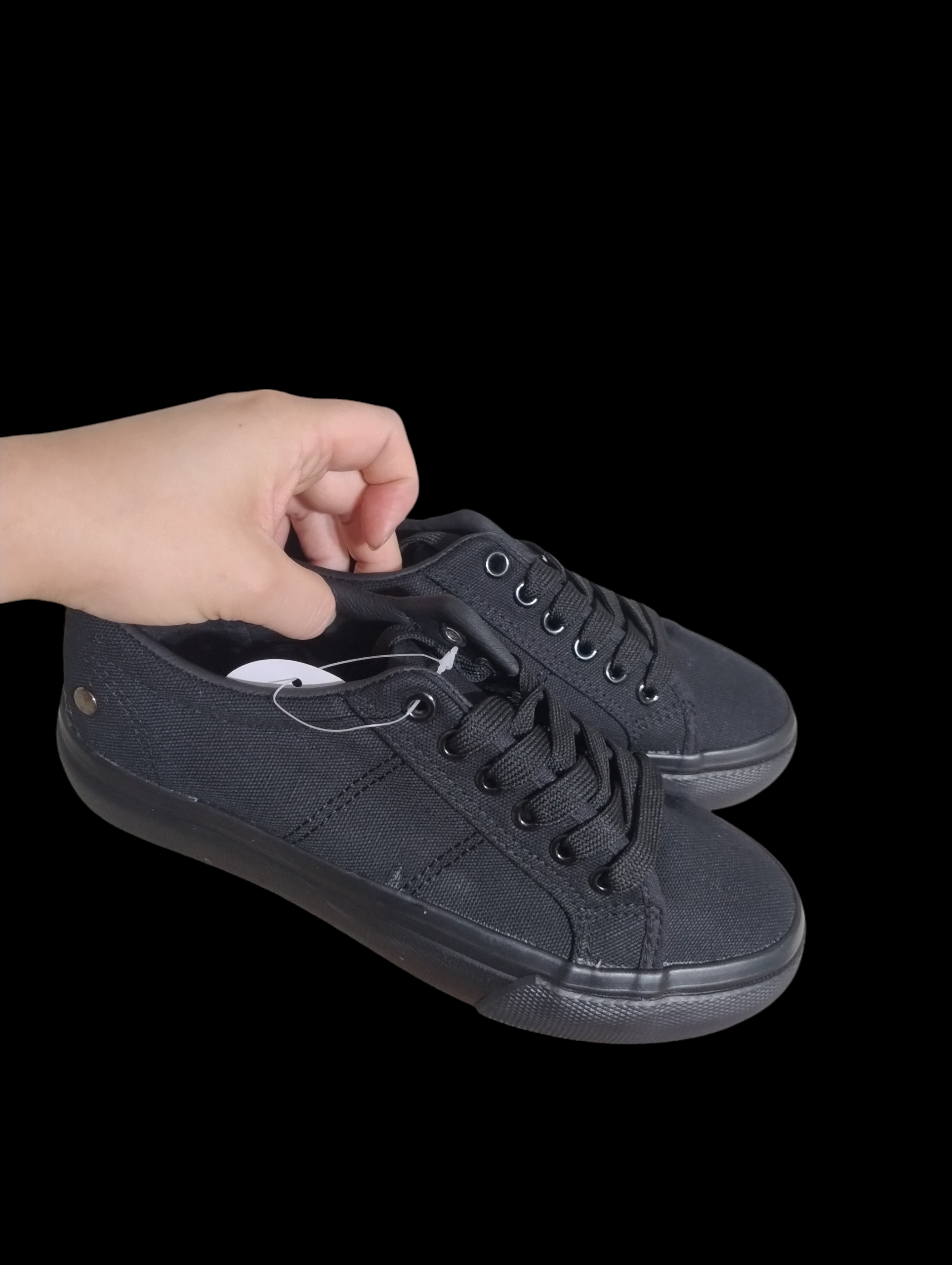 Zapatillas negras de lona casuales 37 - miniatura 3