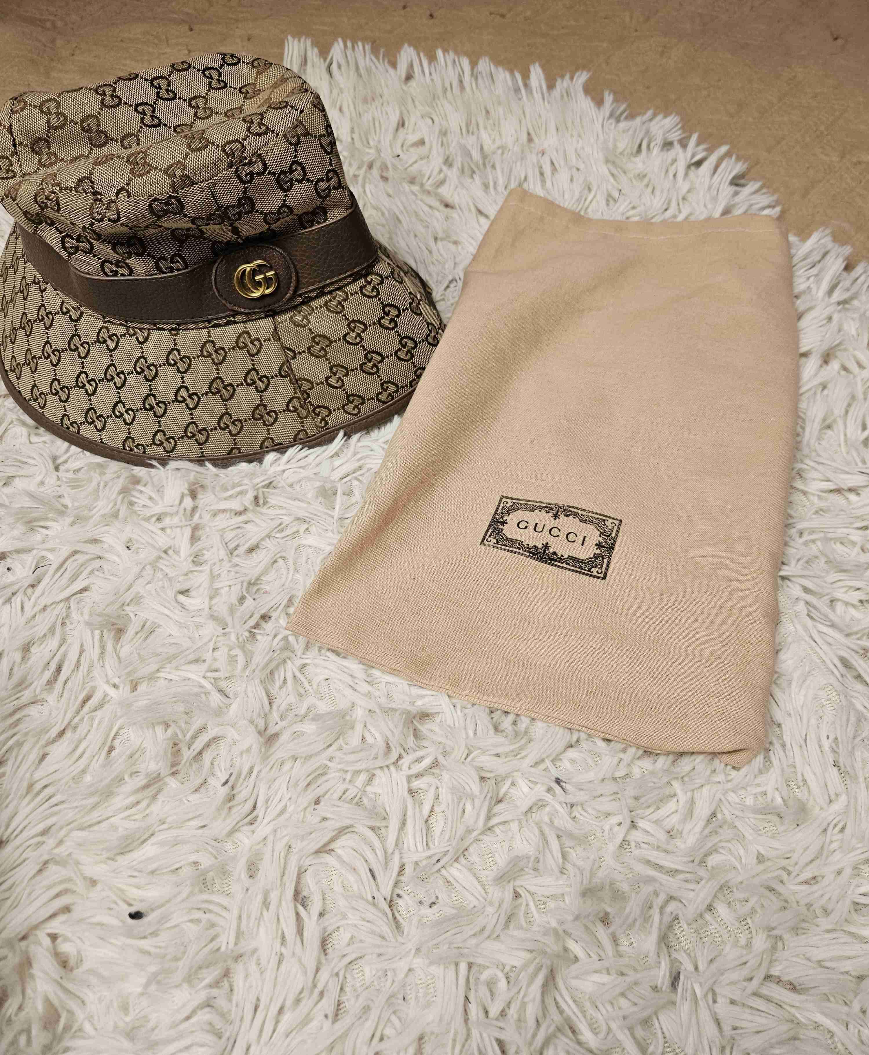Sombrero bucket beige con logo - miniatura 3