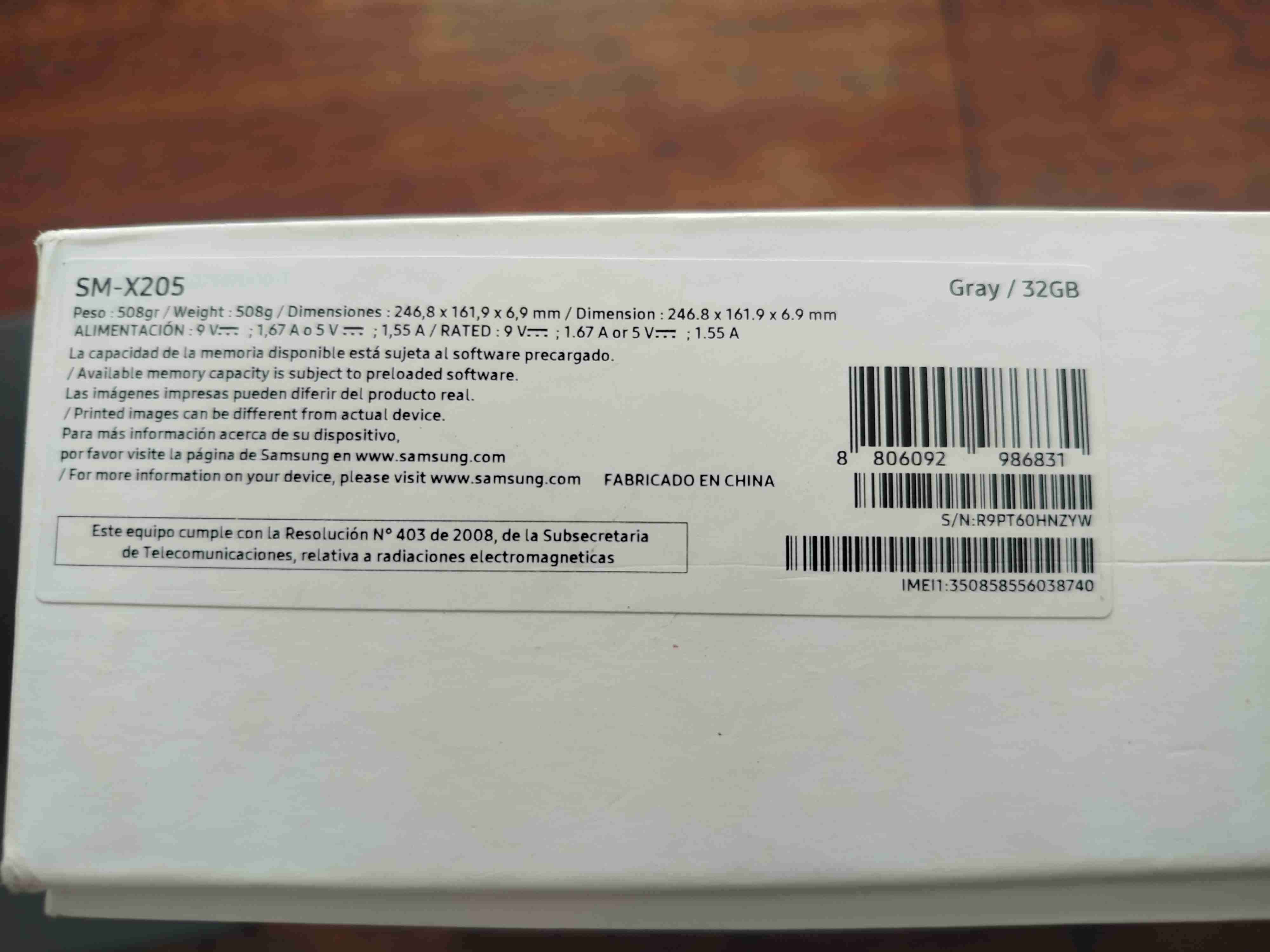 Tablet Samsung SM-X205 32GB Gris - miniatura 1