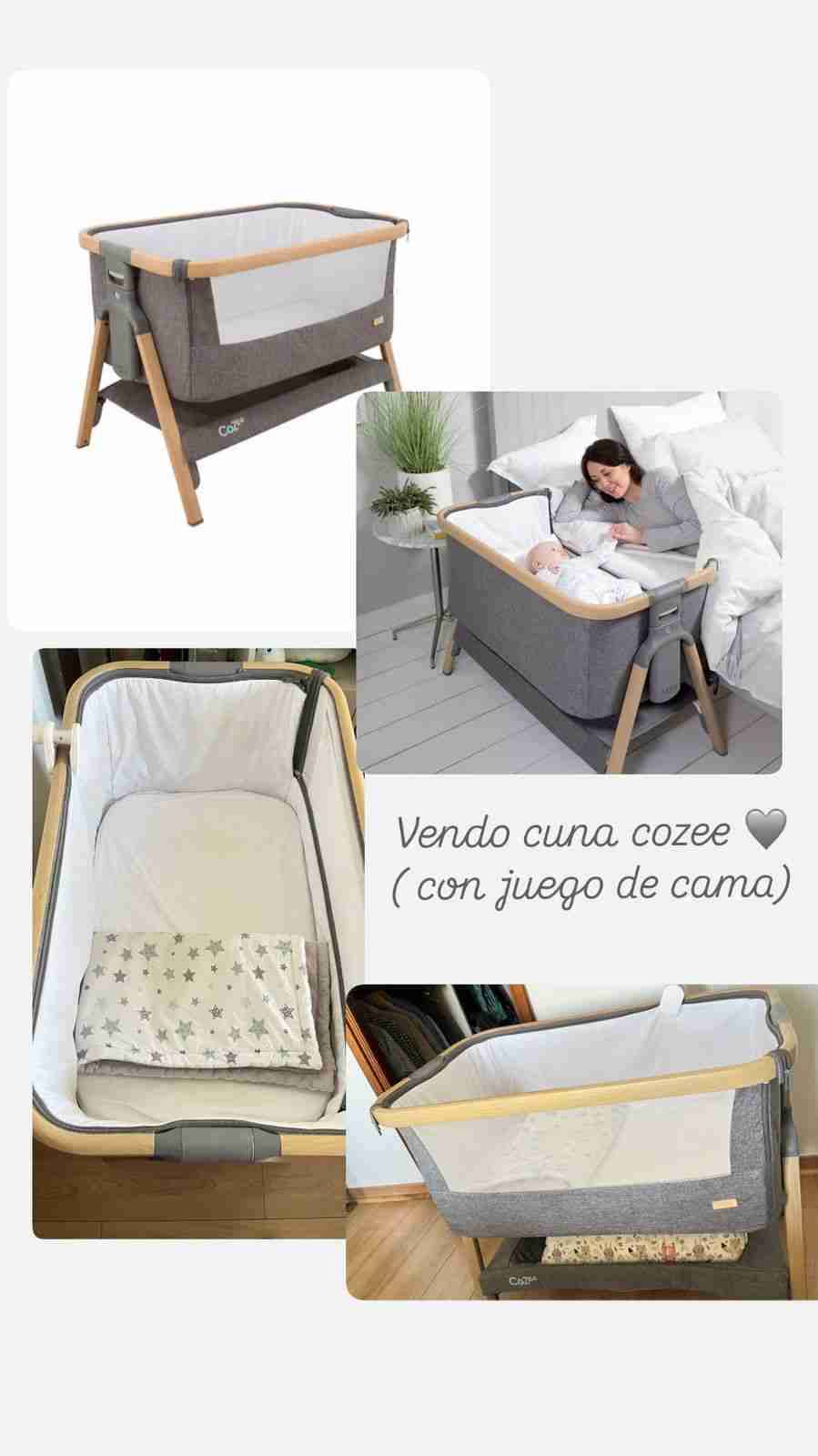 Cuna Cozee con juego de cama