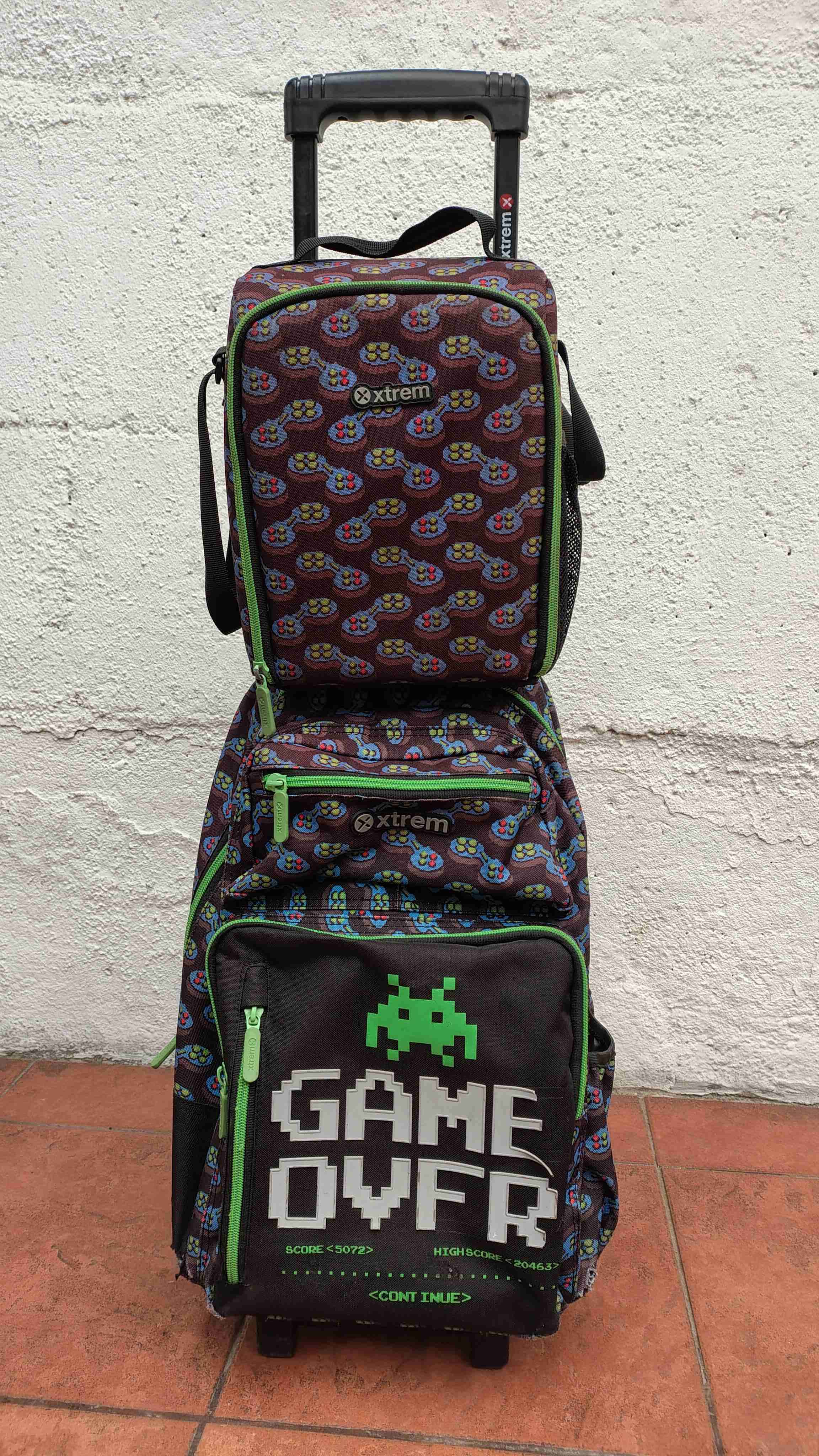 Mochila escolar con ruedas Game Over